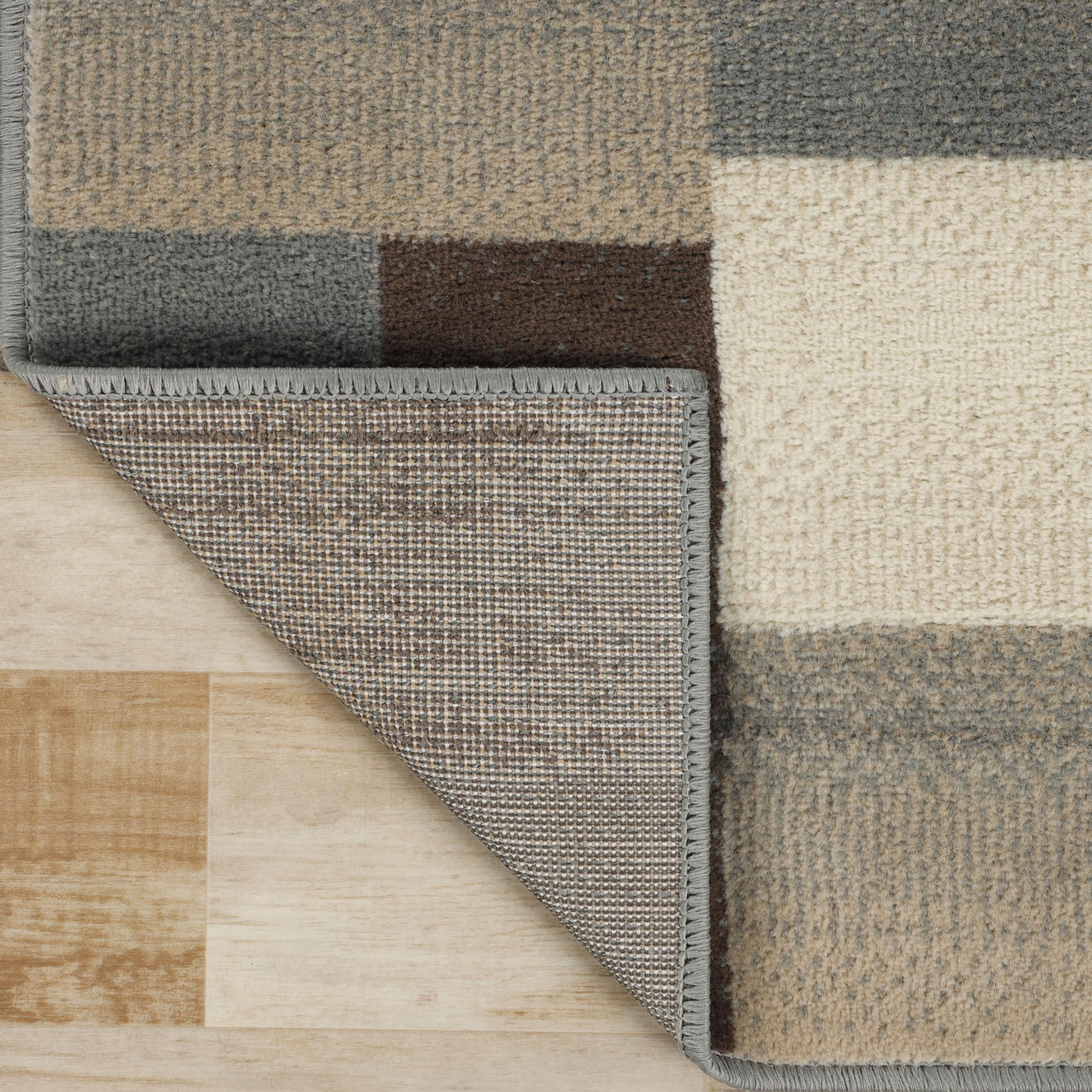 Premium Modern Geometric Tile Indoor Area Rug - Washable Jute Backing, Clifton Multi Collection (Grey, 4' x 6') - Perfect for Living Room, Bedroom, Office, Kitchen & Dining Room Decor