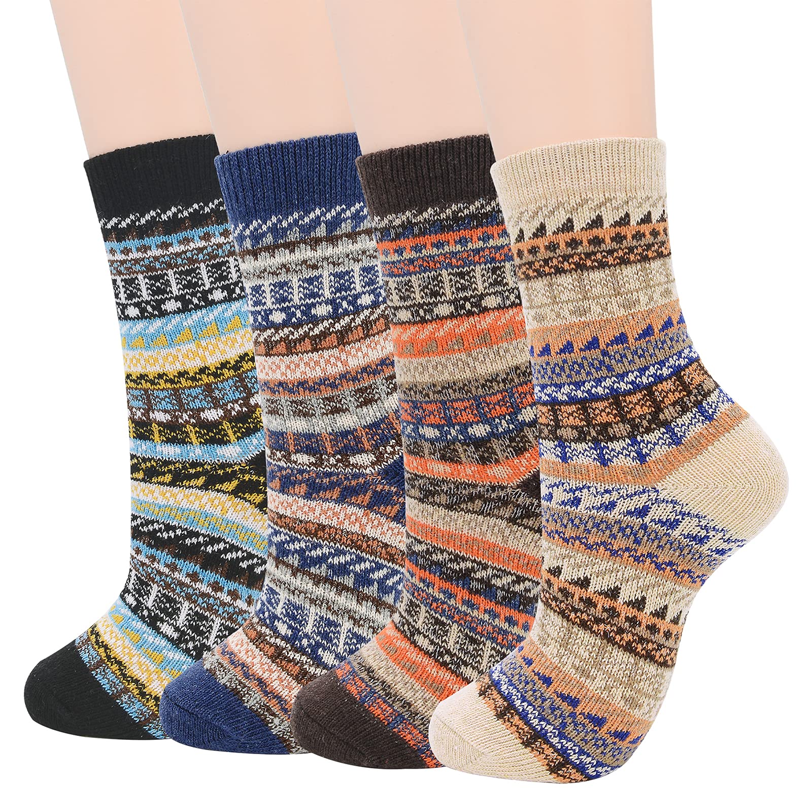 Premium Men's Warm Wool Socks - Soft Cashmere Blend Winter Socks for Hiking, Running & Outdoor Sports | Cozy Crew Socks for Fall & Winter | Ideal for Cold Weather Activities & Daily Comfort