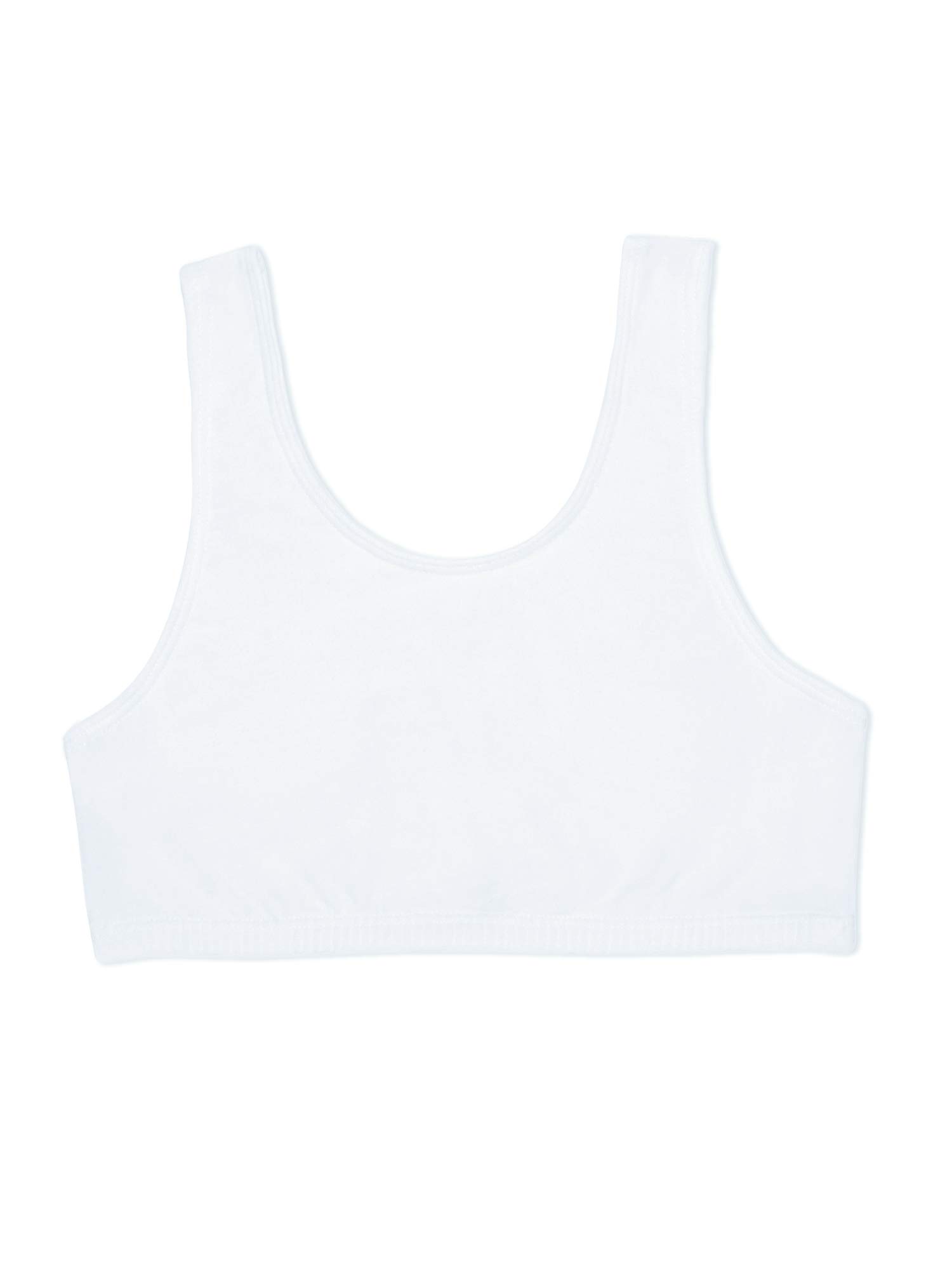 Fruit of the Loom Girls' Cotton Built-up Stretch Sports Bra - Comfortable Support for Active Kids - Perfect for Gymnastics, Dance & Play