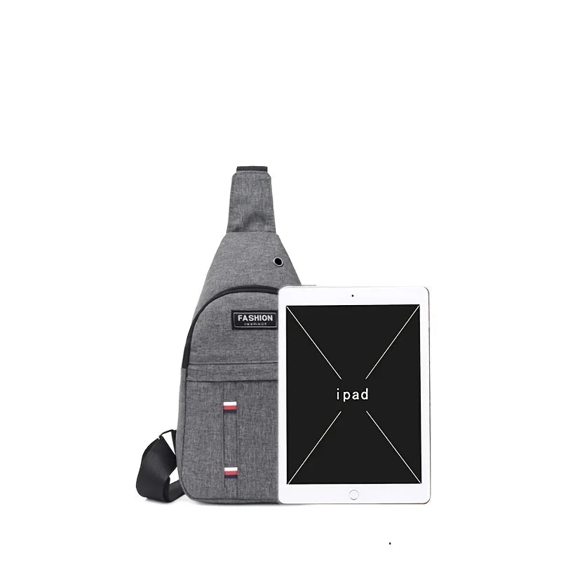 Men's Small Canvas Crossbody Chest Bag - Lightweight Multifunctional Sling Bag for Outdoor Sports, Travel, Hiking & Camping - Perfect for Daily Use, Gym, Cycling and Urban Adventures