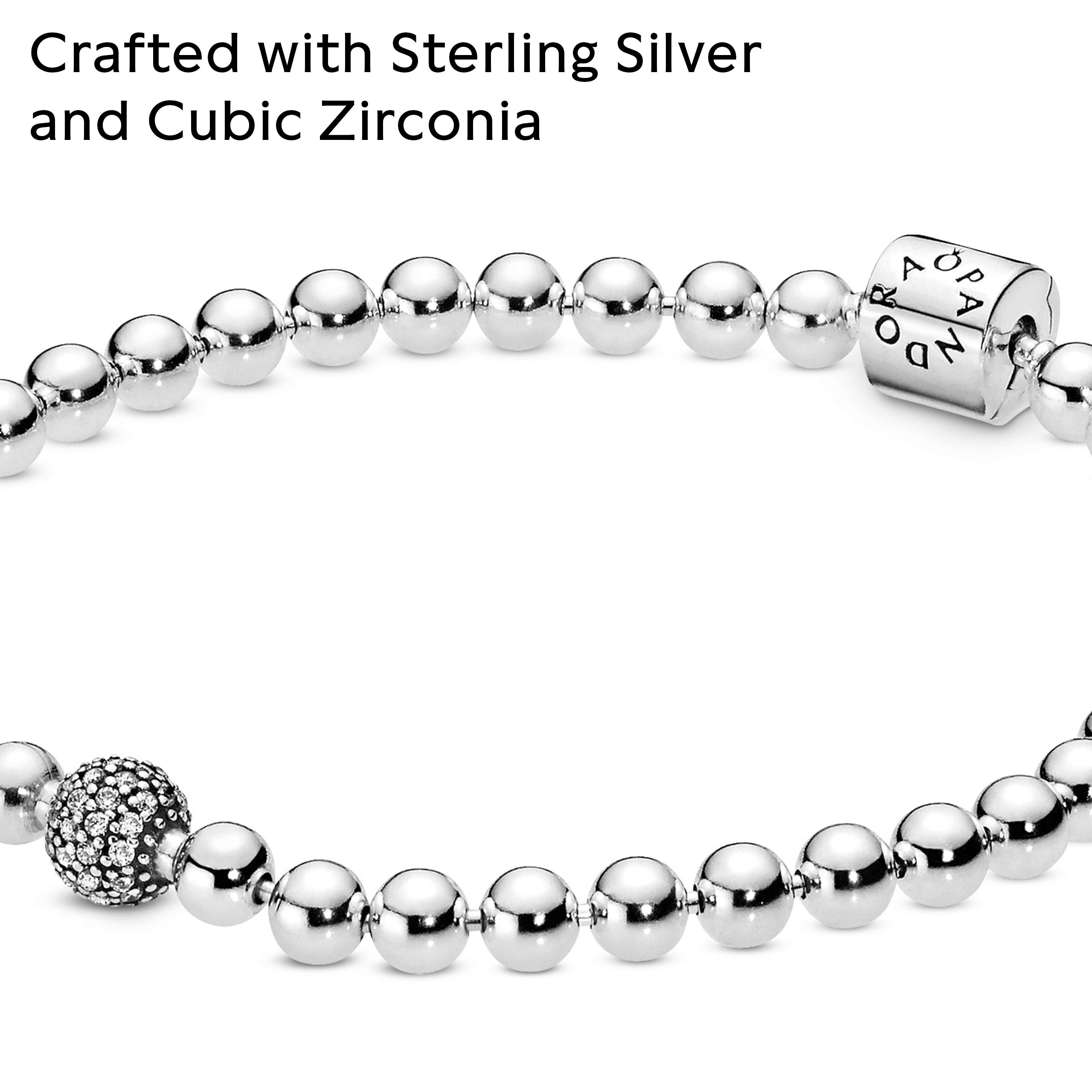 PANDORA Beads & Pave Clear Cubic Zirconia Charms - Elegant Jewelry for Bracelets & Necklaces | Perfect for Gifts, Parties & Everyday Wear