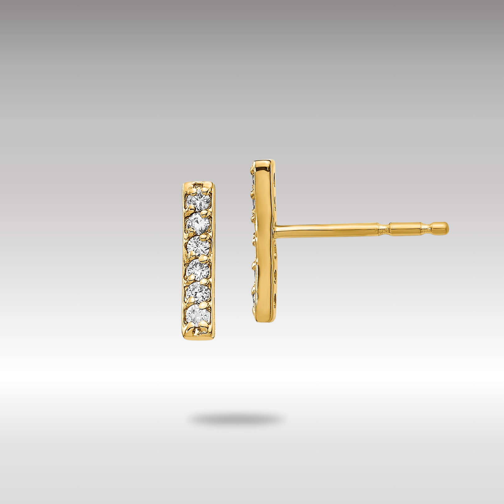 18K Gold Diamond Bar Earrings for Women - XE3075AAA Elegant Dangle Earrings | Perfect for Weddings, Parties & Special Occasions