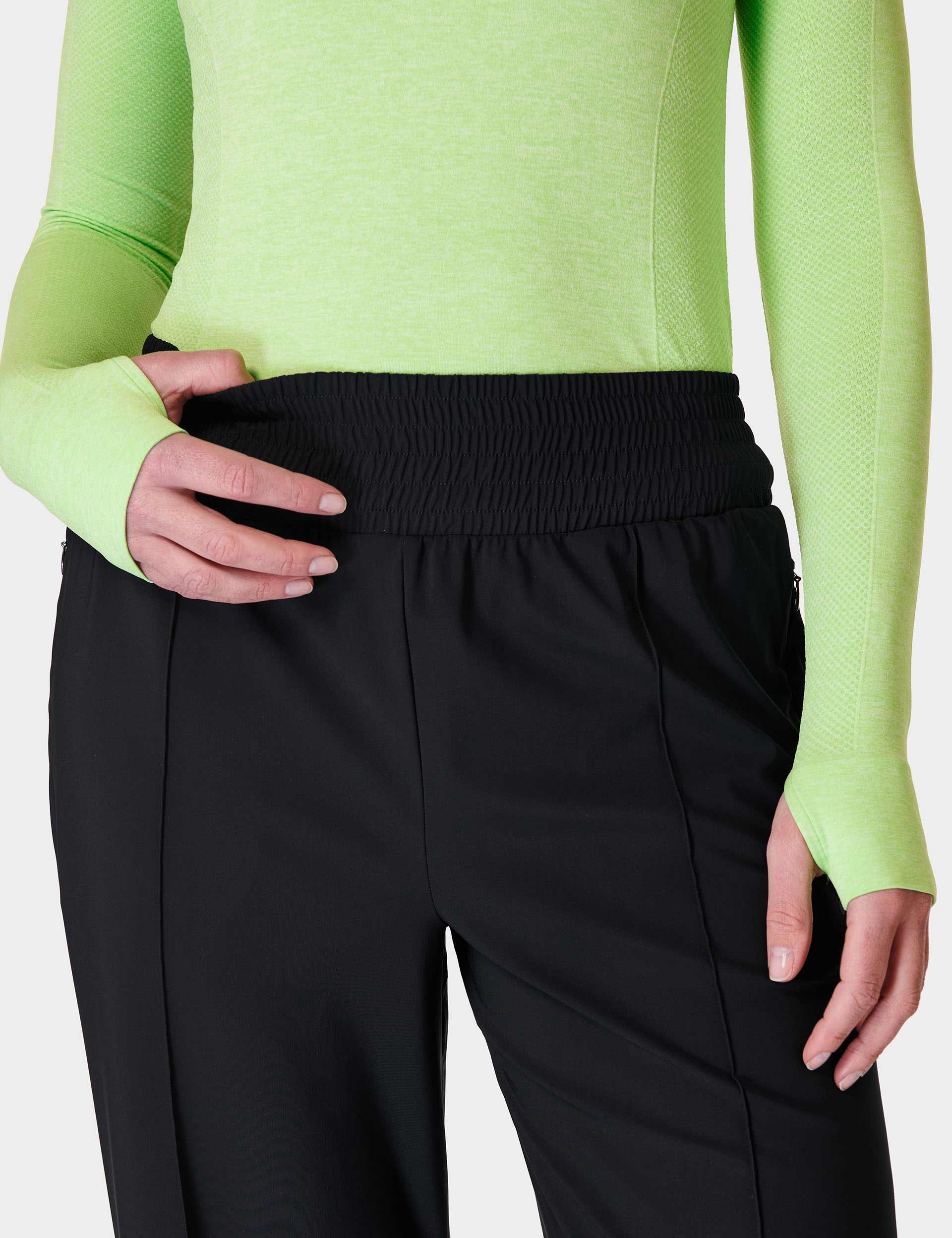 Explorer Wide Leg Track Pants for Women - Comfortable High Waisted Athletic Joggers - Black Workout & Lounge Pants for Yoga, Running & Casual Wear
