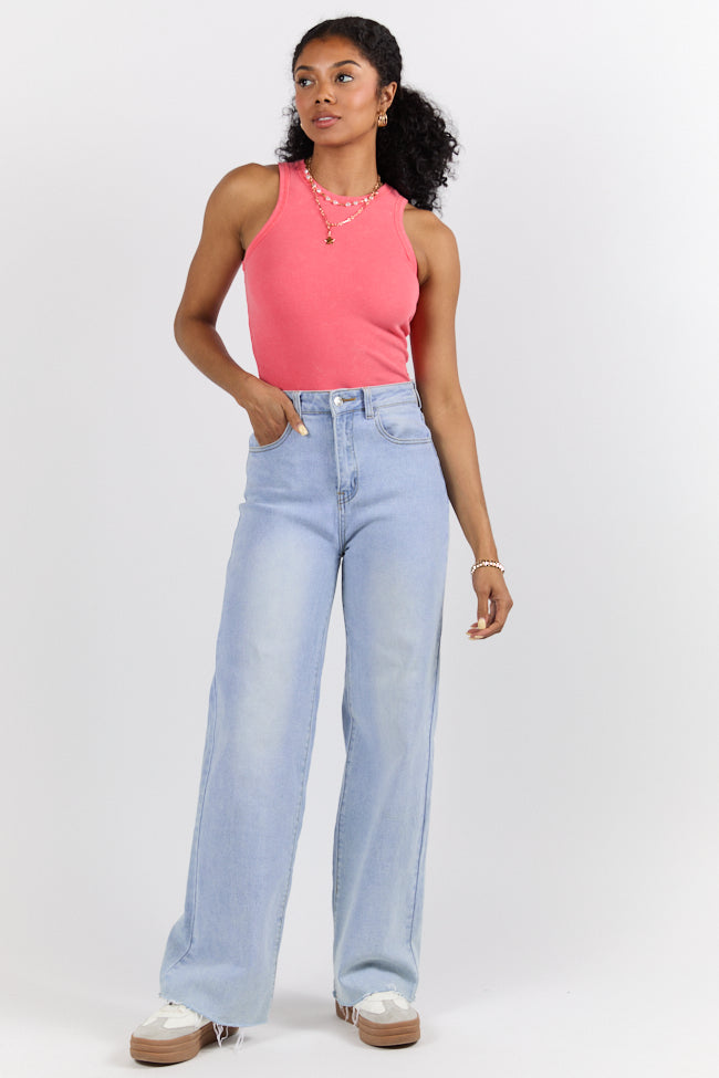 Kelsea Light Wash Wide Leg Jeans for Women - High Waisted Stretch Denim Pants - Casual & Comfortable Everyday Wear for Office, Shopping & Weekend Outings