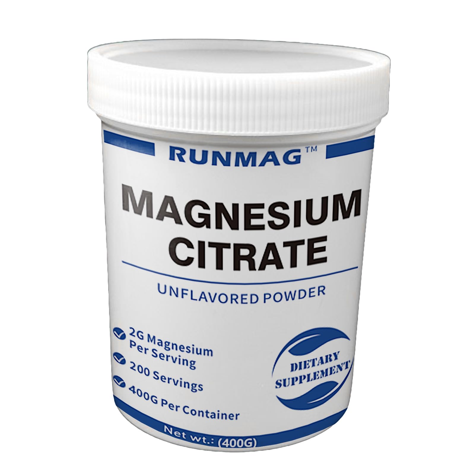 Organic Vegan Magnesium Citrate Powder 400g - Food Grade, Unflavored Supplement for Digestion & Sleep Support | Perfect for Smoothies, Baking & Daily Wellness