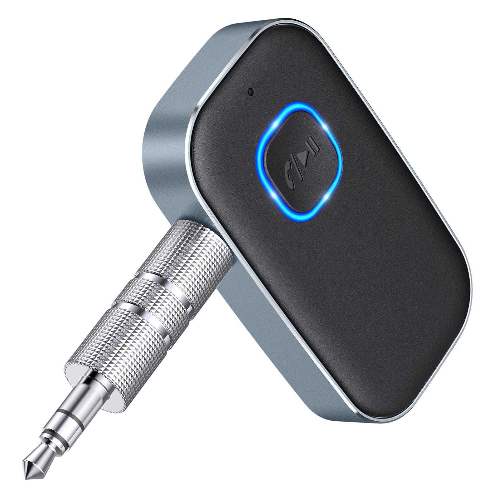 COMSOON Bluetooth AUX Adapter for Car - Wireless Audio Receiver with Noise Reduction for Music & Hands-Free Calls, 16H Battery Life & Dual Connect (Black+Gray) - Perfect for Car Audio Systems, Home Stereo & Speakers