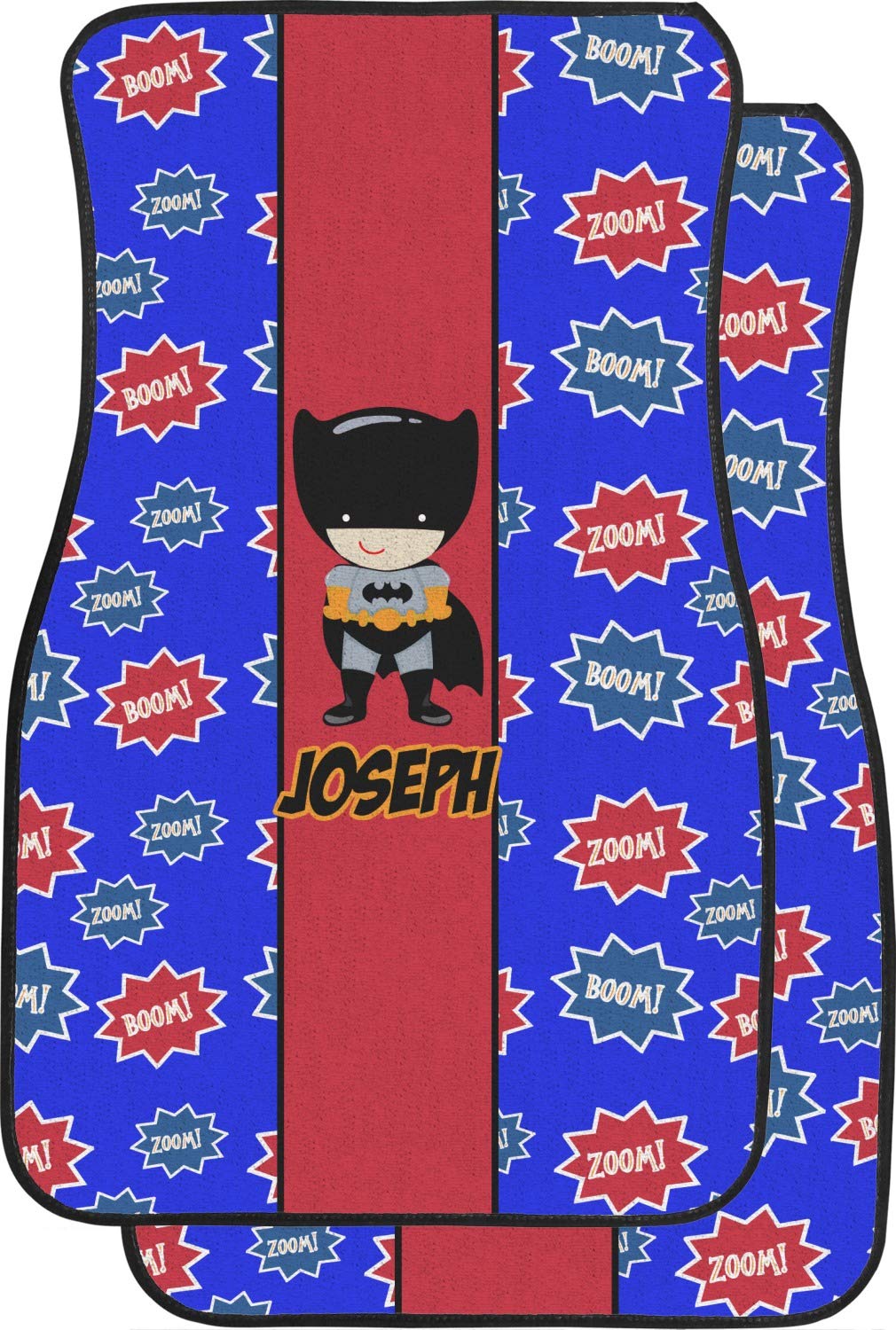 Custom Superhero Car Floor Mats Set - 2 Front & 2 Back Personalized with Your Name | Non-Slip All-Weather Protection for Cars, SUVs & Trucks | Perfect Gift for Superhero Fans & Car Enthusiasts