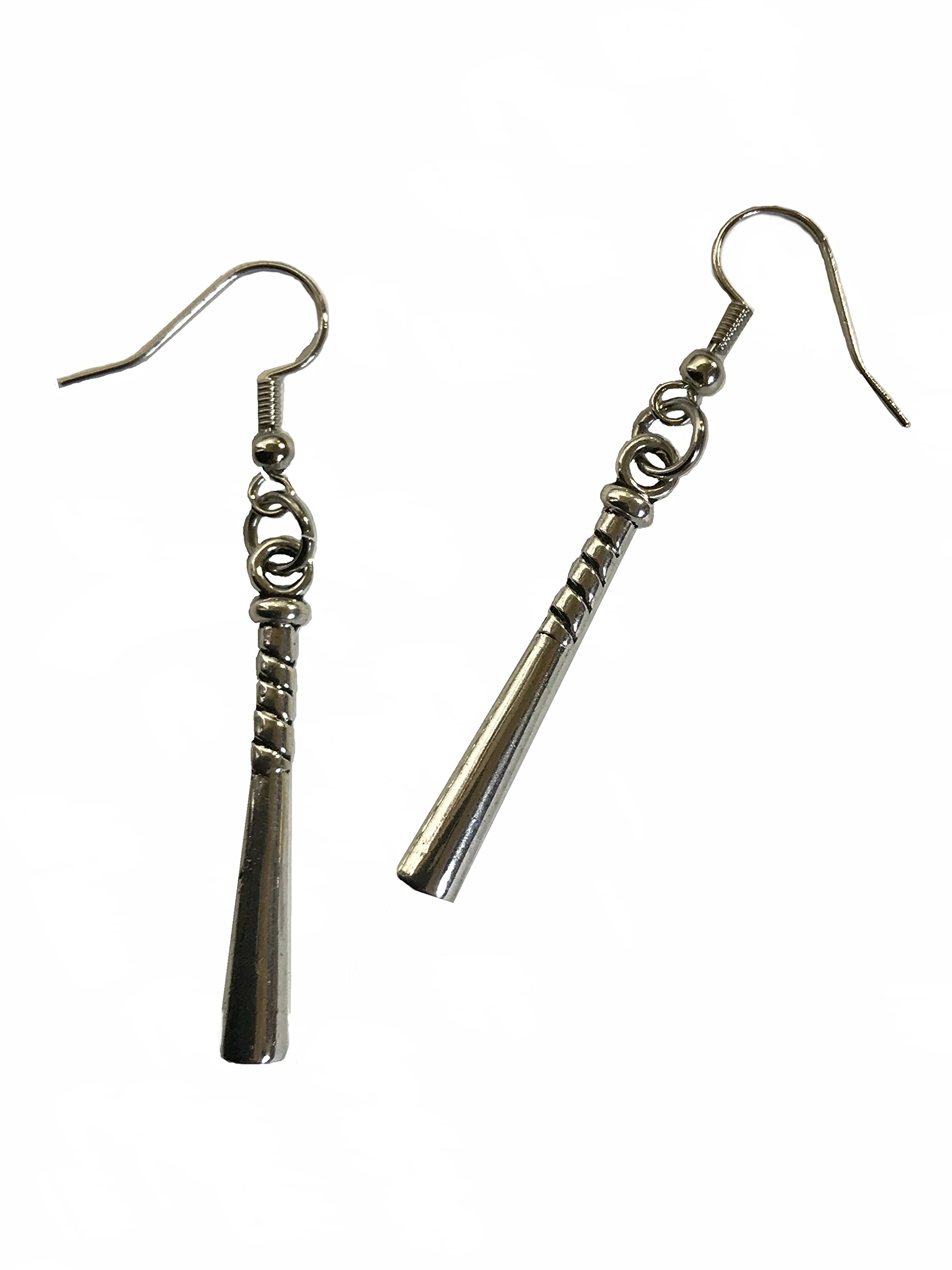Nickel-Free Baseball Bat Hook Earrings for Women - Stylish Sports Jewelry for Baseball Fans & Game Day Outfits