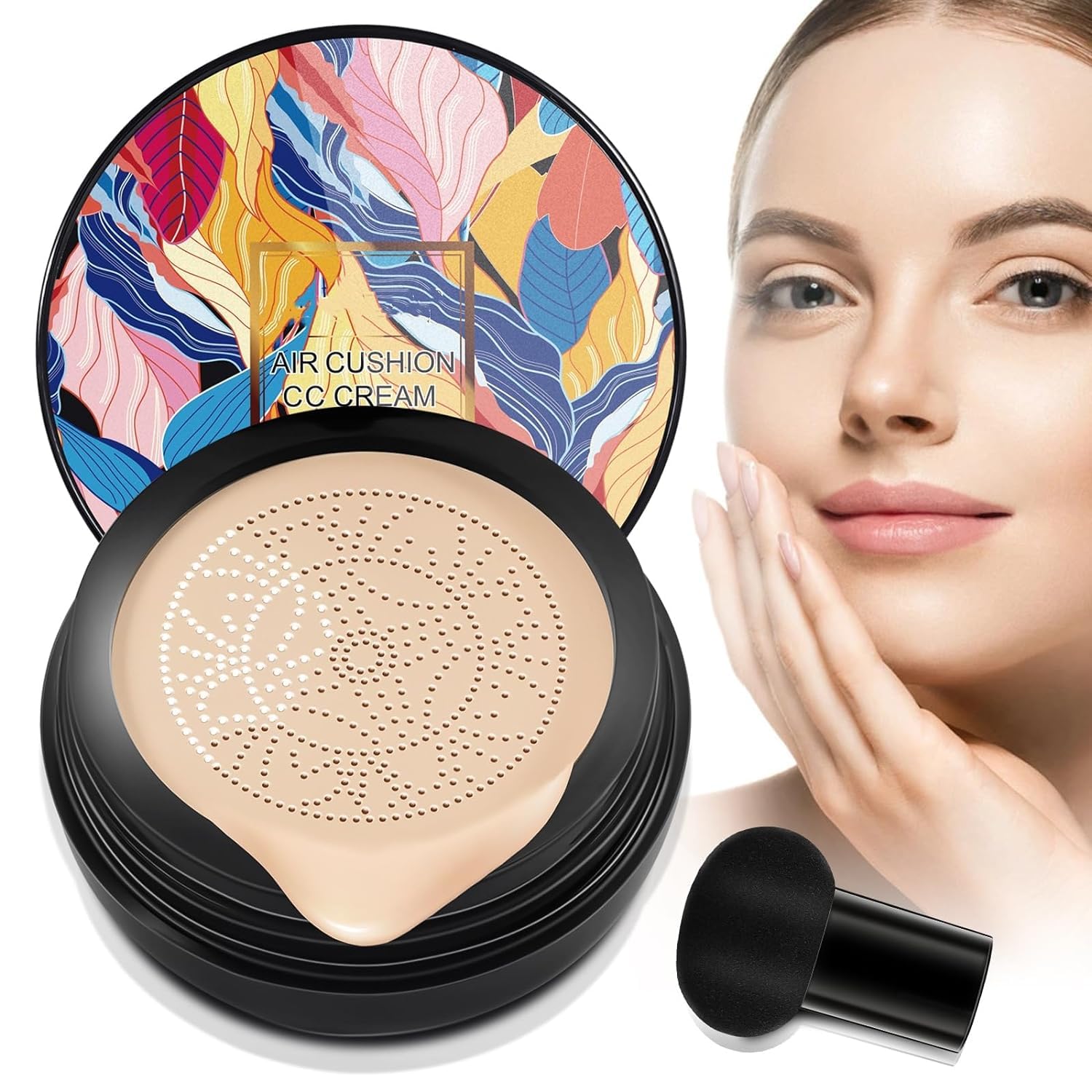 Apartmentm 2024 New Mushroom Head Air Cushion CC Cream - Lightweight Matte Finish, Buildable Coverage, Oil Control & Hydrating (Mix Shades) - Perfect for Daily Makeup, Travel & On-The-Go Touch Ups