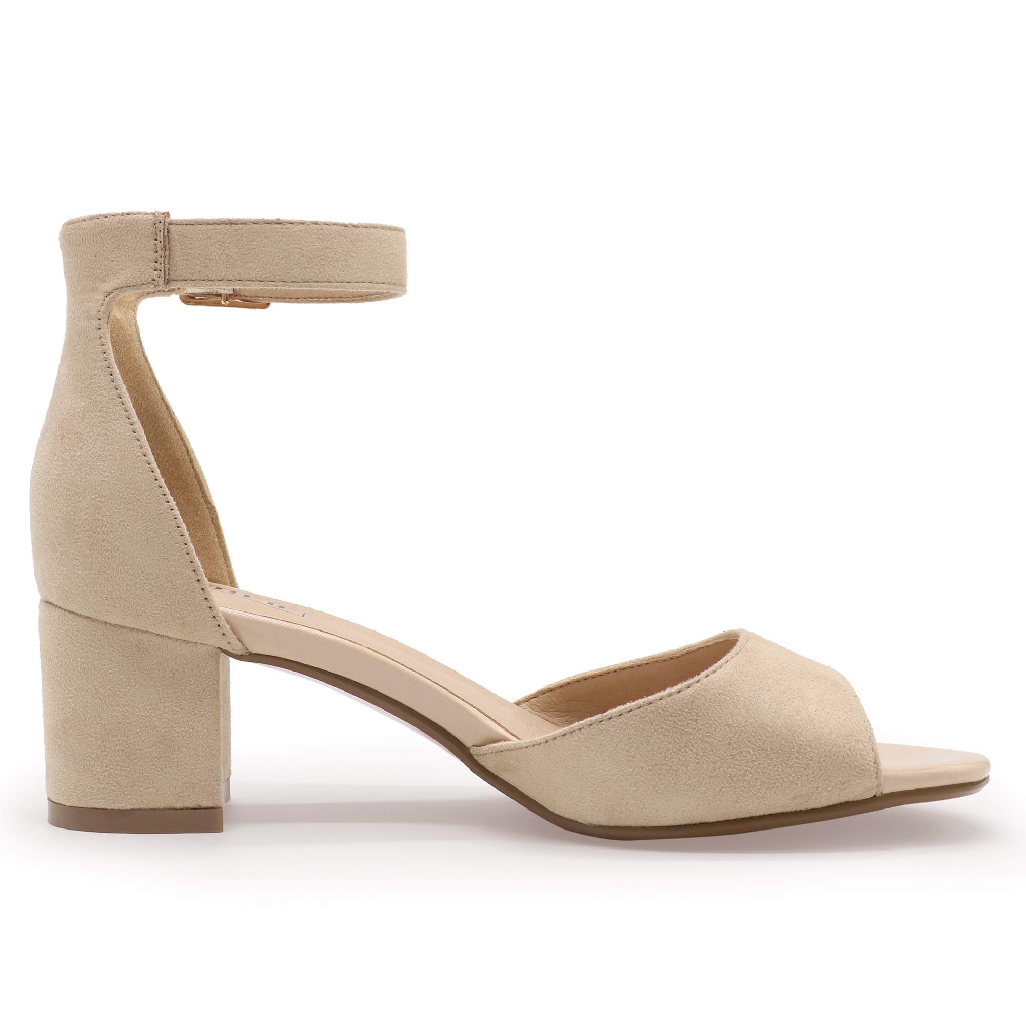 IDIFU Women's Low Block Heel Sandals - Peep Toe Chunky Ankle Strap Dress Shoes for Wedding, Party & Special Occasions | Comfortable Women's Casual Summer Sandals