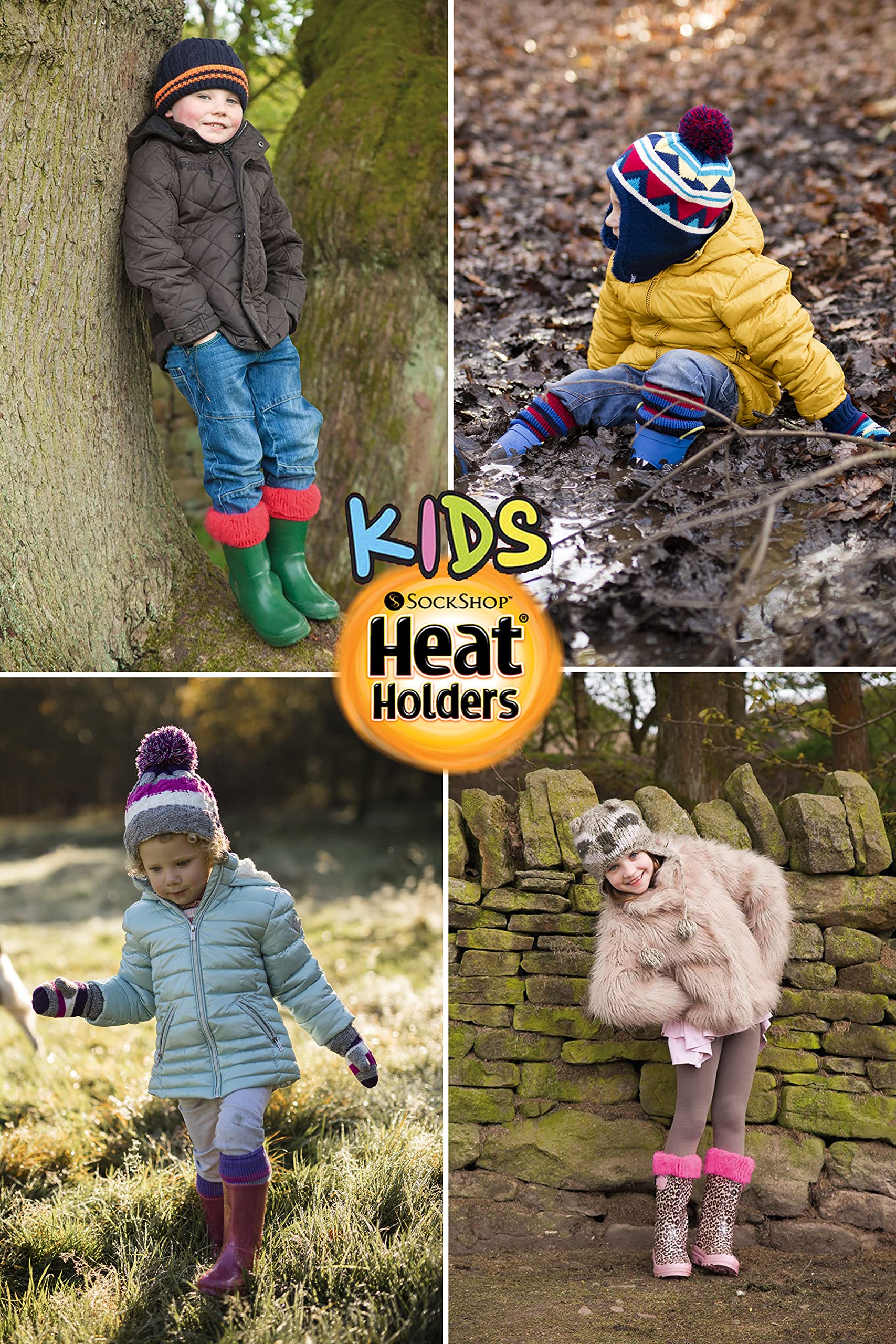 HEAT HOLDERS Kids' Thermal Socks 2.3 Tog - UK Sizes 2-5 / EU Sizes 34-39 - Winter Warm Socks for Boys & Girls - Perfect for Cold Weather, Snow Boots & Outdoor Activities