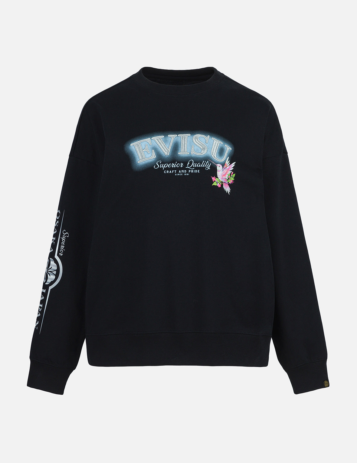Logo Embroidery Hummingbird Print Regular Fit Cotton T-Shirt for Men & Women | Casual Wear, Street Style, Everyday Outfit
