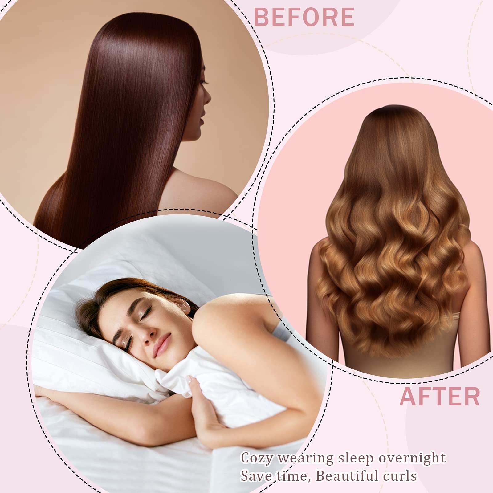 Heatless Curling Rod Headband - Real Silk Hair Curler for Long Hair, No Heat Tools, Overnight Curling, Gift Wrap (Blue) | Perfect for Overnight Styling, Special Occasions & Gentle Hair Care