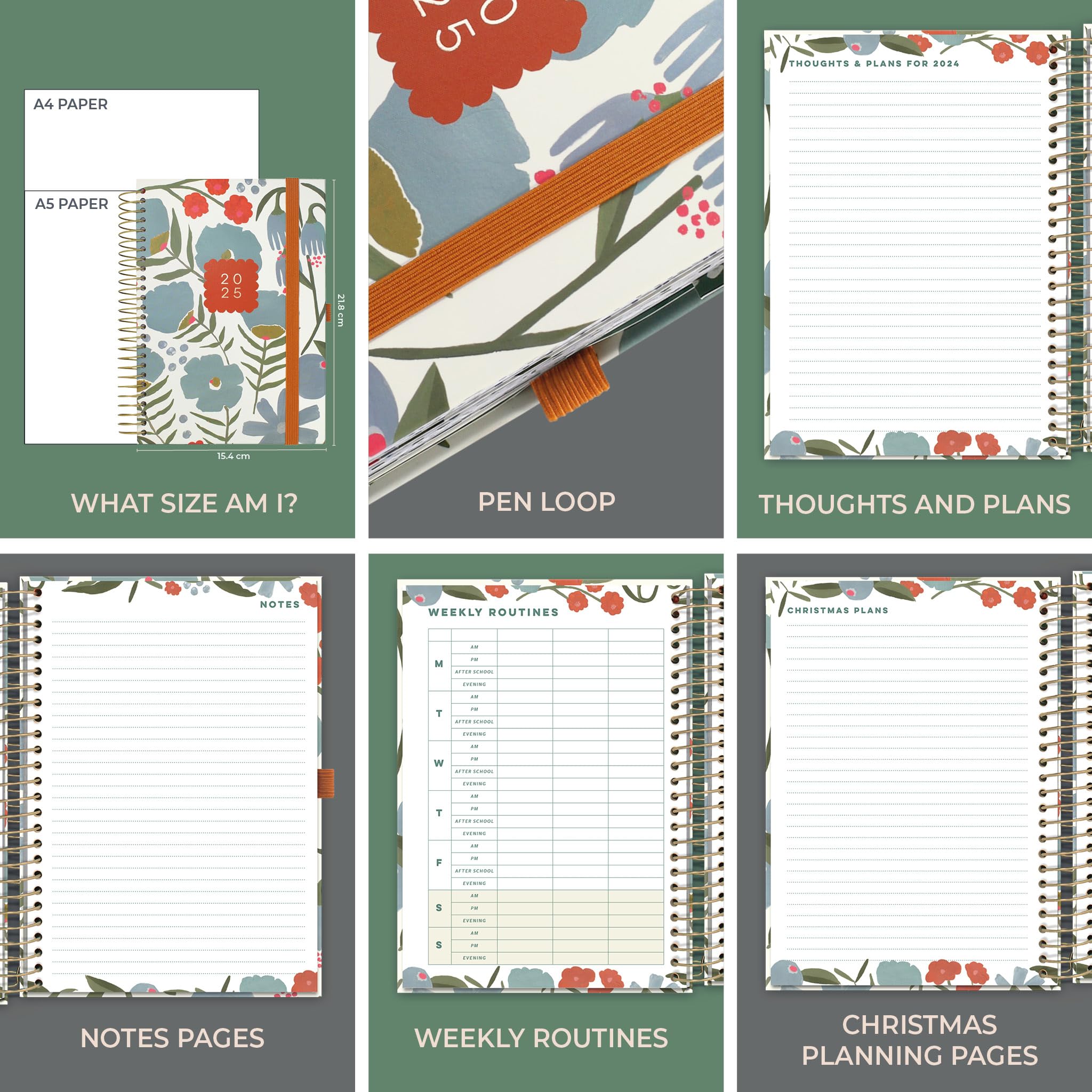 **Boxclever Press Life Book 2025 Diary - A5 Weekly Planner (August 2024 - December 2025) with Shopping Lists, Planning Pages & Stickers - Perfect for Work, School & Personal Organization**