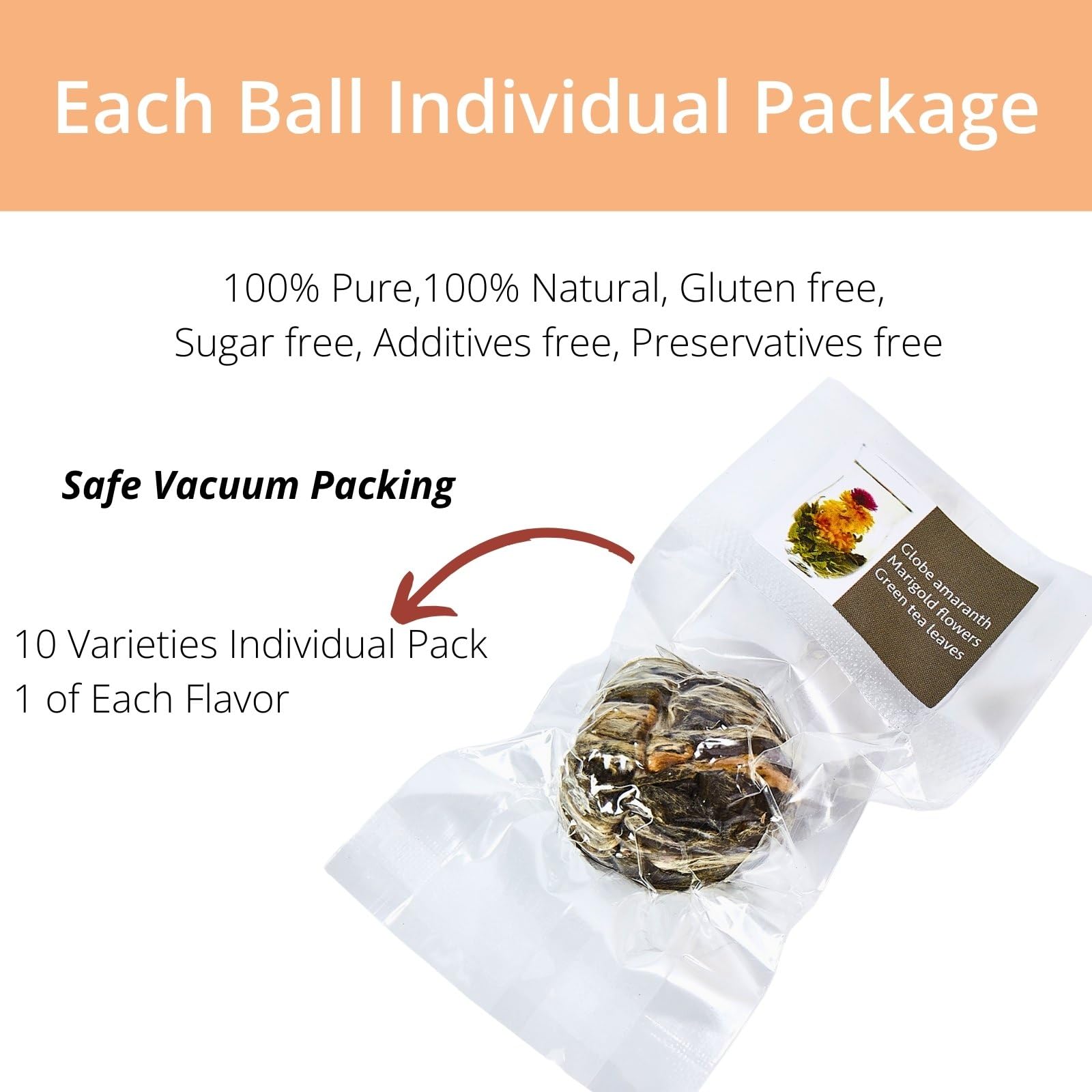 10 Unique Blooming Tea Gift Set - Handmade Flowering Tea Balls with Flowers | Organic Green Tea for Anniversary, Valentine's Day & Birthday Gifts | Perfect for Relaxation, Tea Parties & Special Occasions