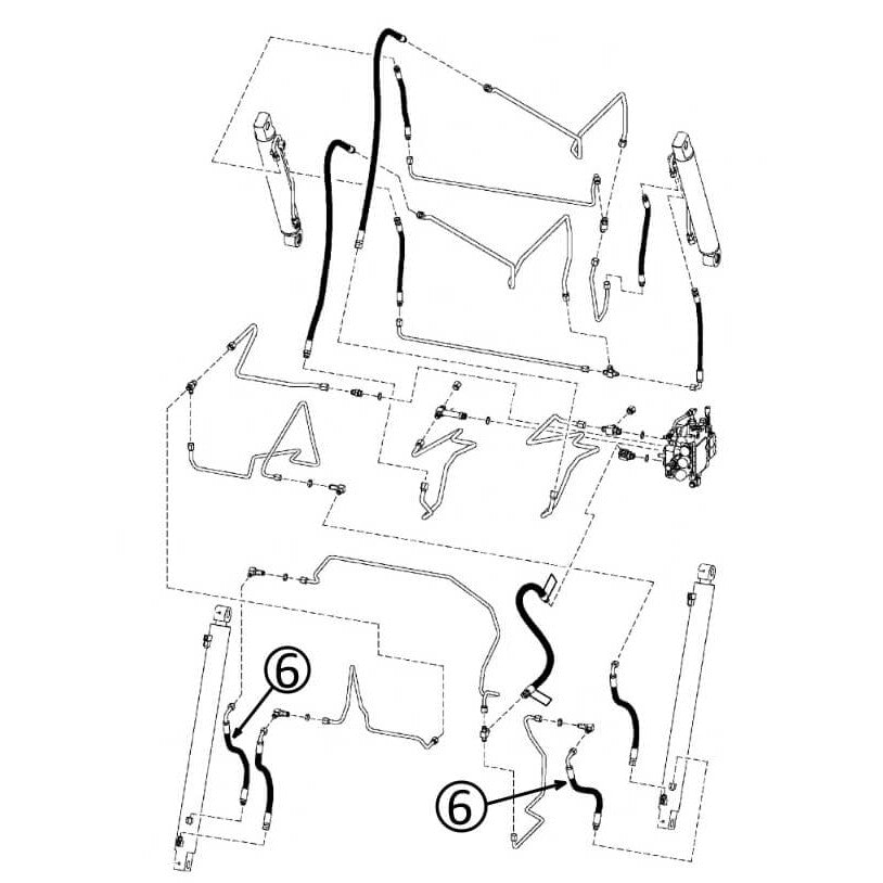 Bobcat 883 Hydraulic Hose Assembly for Loader Lift Cylinders with #6 Rod Ends - Heavy-Duty Replacement Part for Skid Steer Loaders, Excavators & Construction Equipment