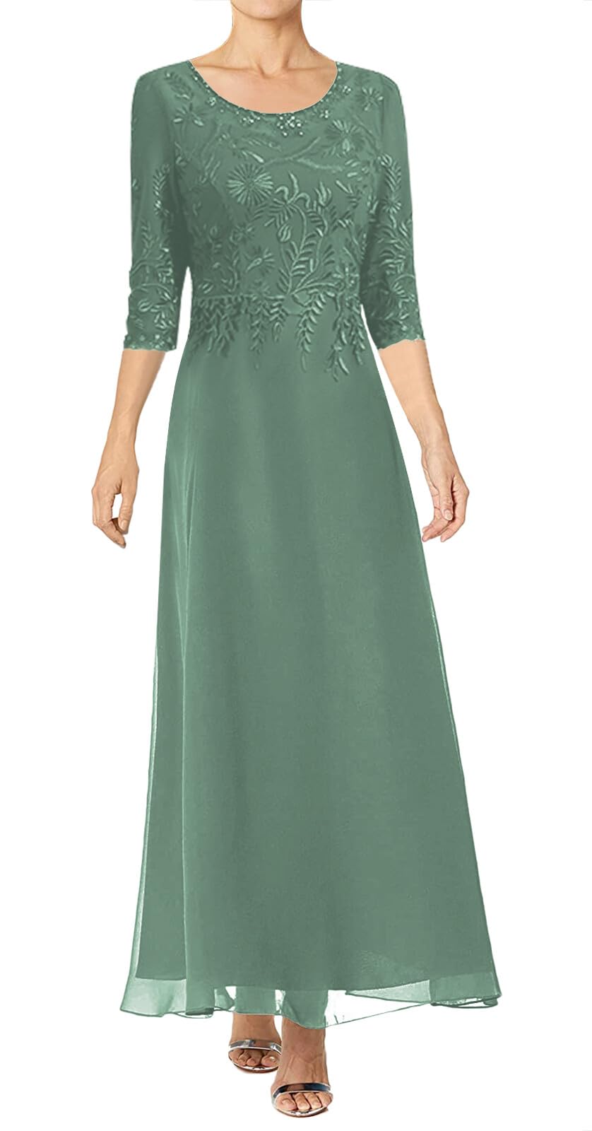 JAEDEN Elegant Lace Mother of The Bride Dresses 2025 - Flowy Chiffon Long Formal Evening Gown for Wedding, Cocktail Party & Special Occasions