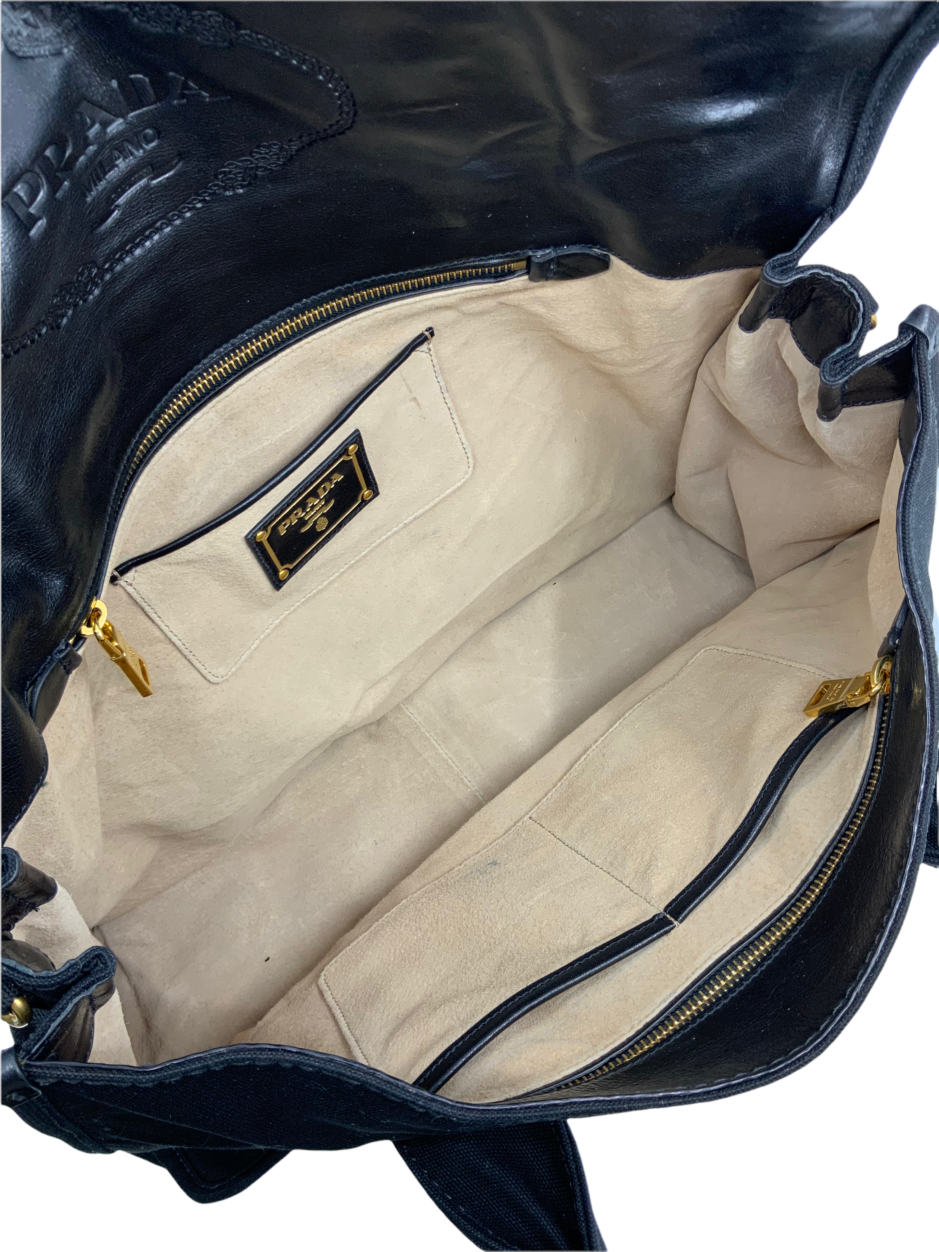 PRADA Canapa Pattina Large Shopping Tote Bag - Stylish & Spacious Leather Handbag for Women, Perfect for Work, Travel & Everyday Use