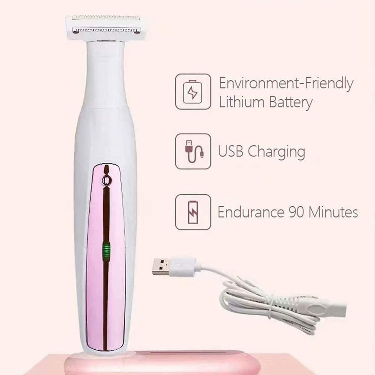 Best Women's Electric Shaver for Sensitive Skin - Cordless Rechargeable Wet/Dry Bikini Trimmer with Pop-Up Detailer | Smooth Shaving for Legs, Underarms & Bikini Area at Home or Travel