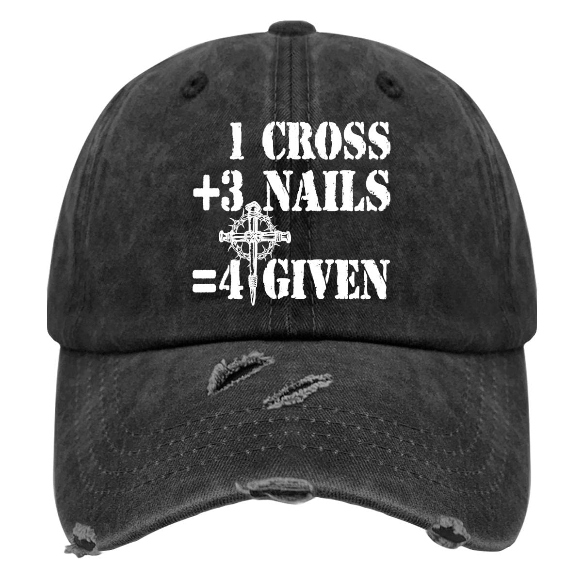 Christian Jesus Snapback Trucker Hats for Men - One Cross Three Nails Forgiven Design - Casual Wear & Religious Apparel for Church, Streetwear, and Everyday Outfits