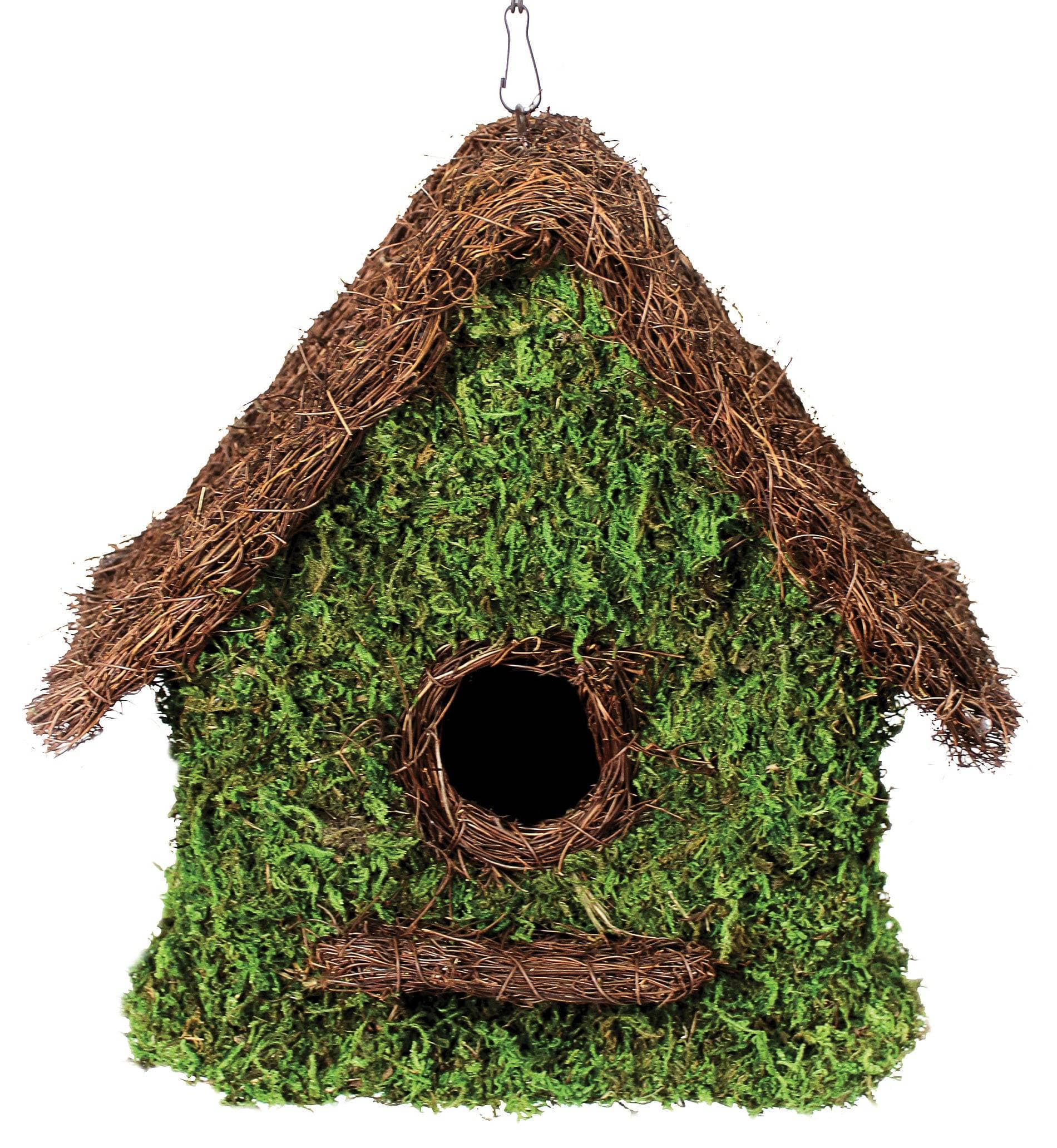 Handwoven Moss Birdhouse - Natural Eco-Friendly Bird Nesting House for Garden, Patio, and Backyard Decor | Attracts Wild Birds for Birdwatching