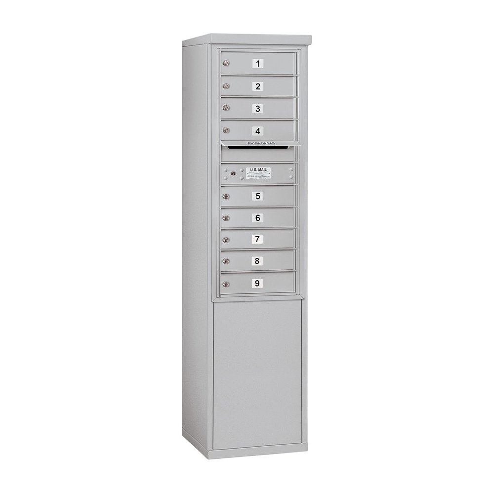 Salsbury Industries 3911S-09AFP Aluminum Free Standing Horizontal 4C Mailbox - Durable Outdoor Mailbox for Residential & Commercial Use