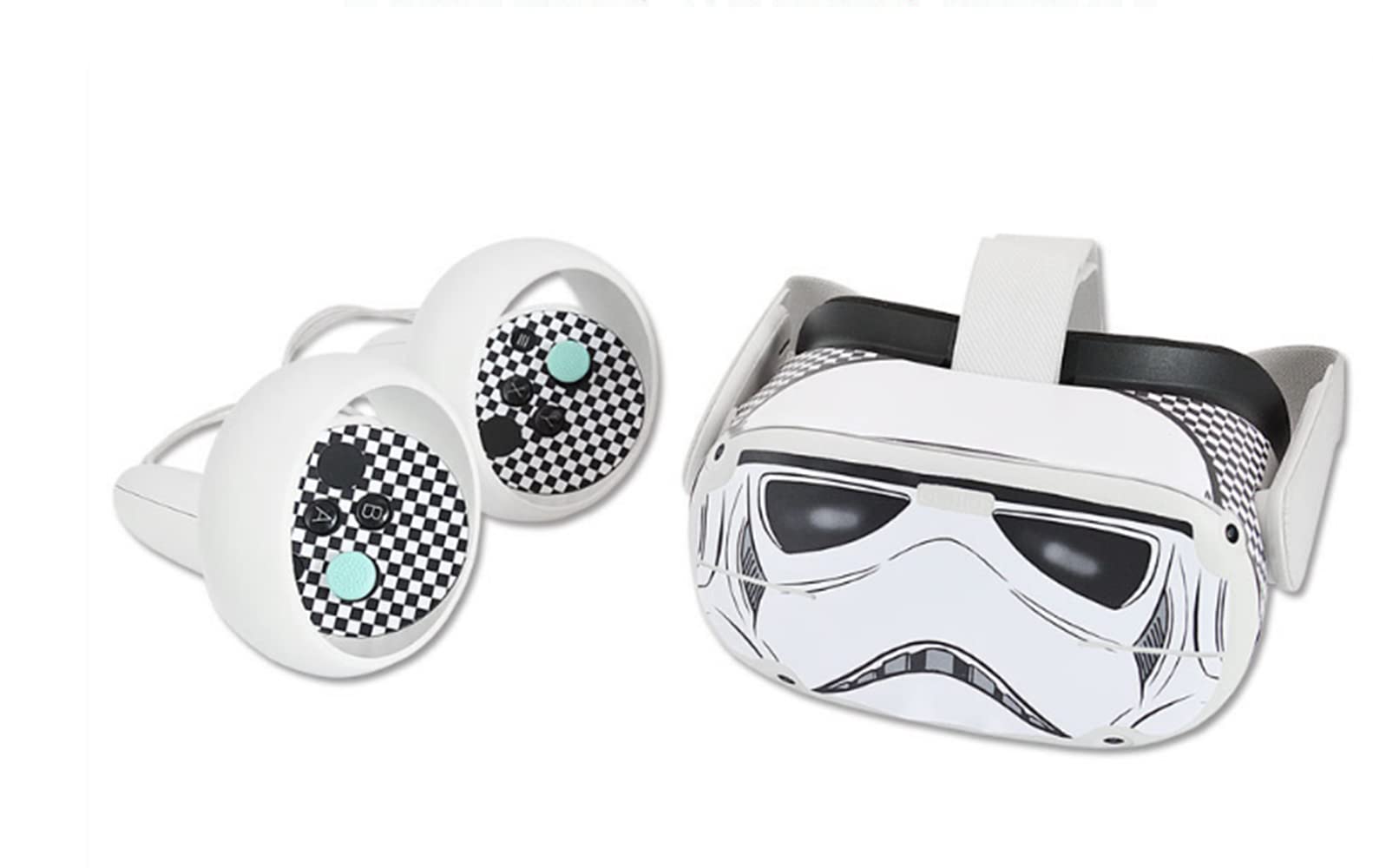 Oculus Quest 2 VR Controller Skins & Headset Decals - Protective Vinyl Stickers for Virtual Reality Gaming Accessories (Black & White) | Customize Your VR Experience for Gaming, Fitness & Social VR