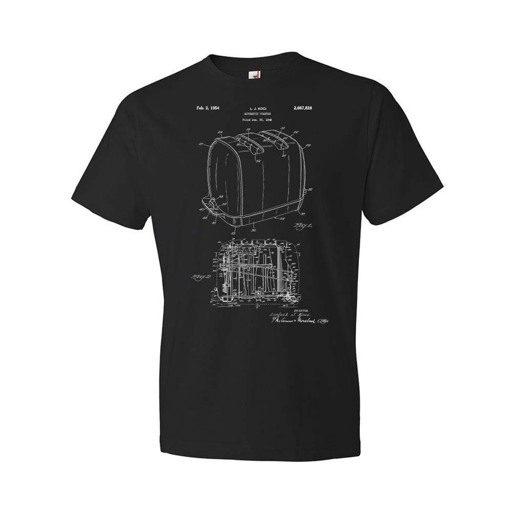 Radiant Control Toaster Patent Graphic T-Shirt | Vintage Kitchen Apparel | Unique Cooking Gift Idea | Toaster Blueprint Design | Restaurant Staff Uniform | Perfect Chef Gift for Food Lovers - Great for Cooking Enthusiasts, Kitchen Decor & Restaurant Workwear
