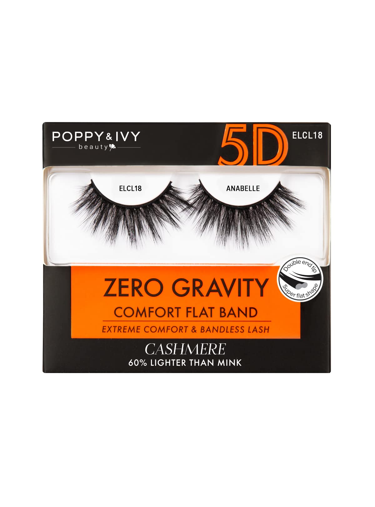 Poppy & Ivy Cashmere Zero Gravity Lash - Comfort Flat Band False Eyelashes (ANABELLE) for Natural Look & Everyday Wear | Perfect for Date Night, Parties & Special Occasions