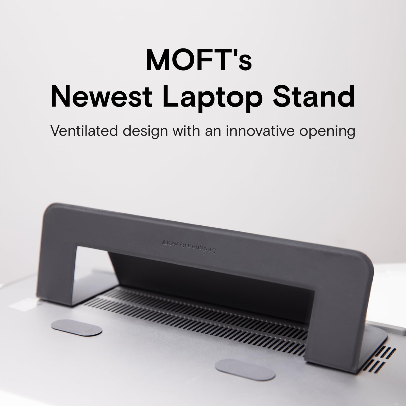 MOFT Foldable Laptop Stand for Desk - Adjustable 2-Viewing Angle Portable Computer Riser with Adhesive Cooling Pad | Compatible with 11-16 Inch Laptops | Perfect for Office, Home & Travel Use (Misty Cove)