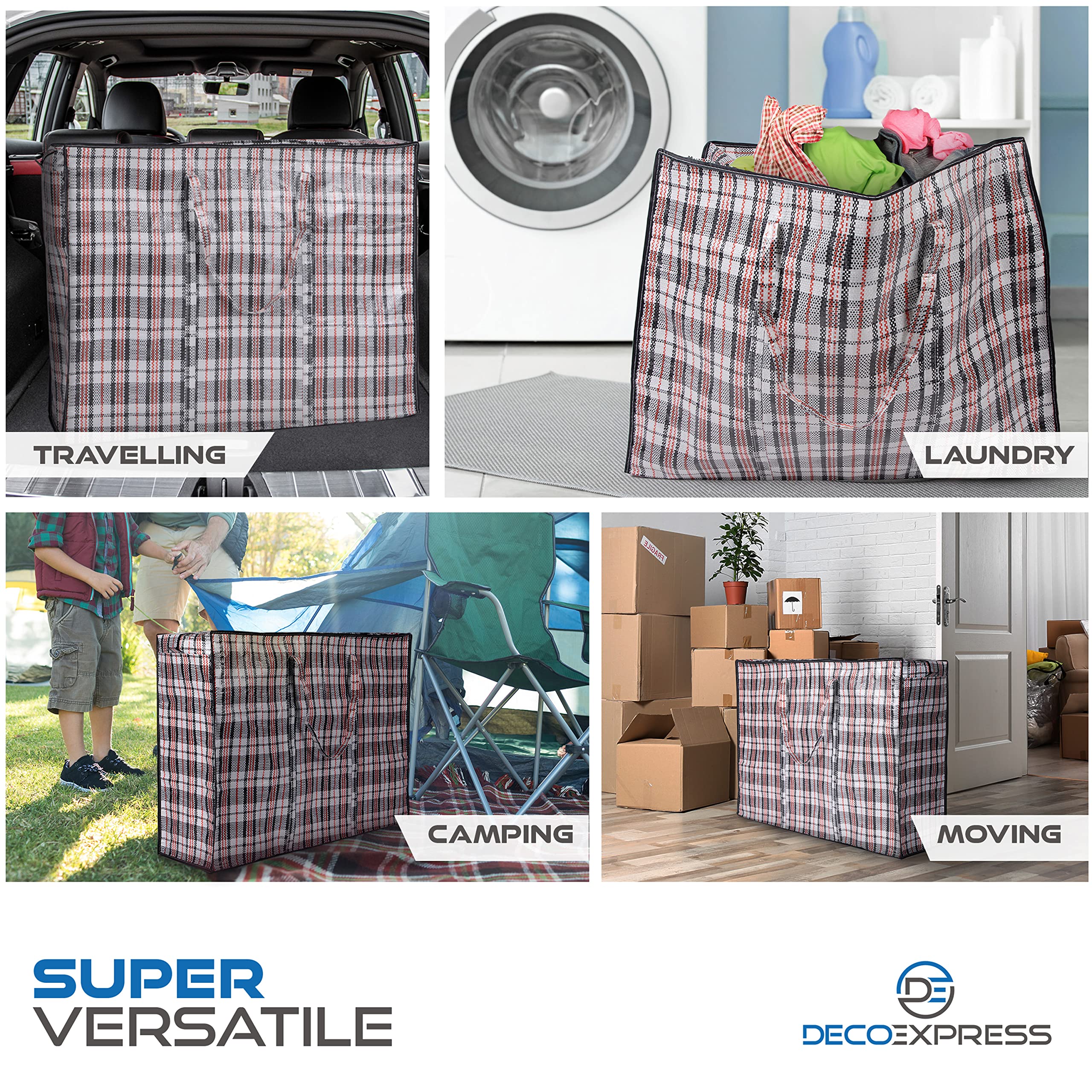 Extra Large Heavy Duty Laundry Storage Bags - 5 Pack Reusable Zippered Nylon Organizers for Clothes, Wardrobe & Moving | Perfect for Travel, College Dorm, Home Organization & Closet Storage