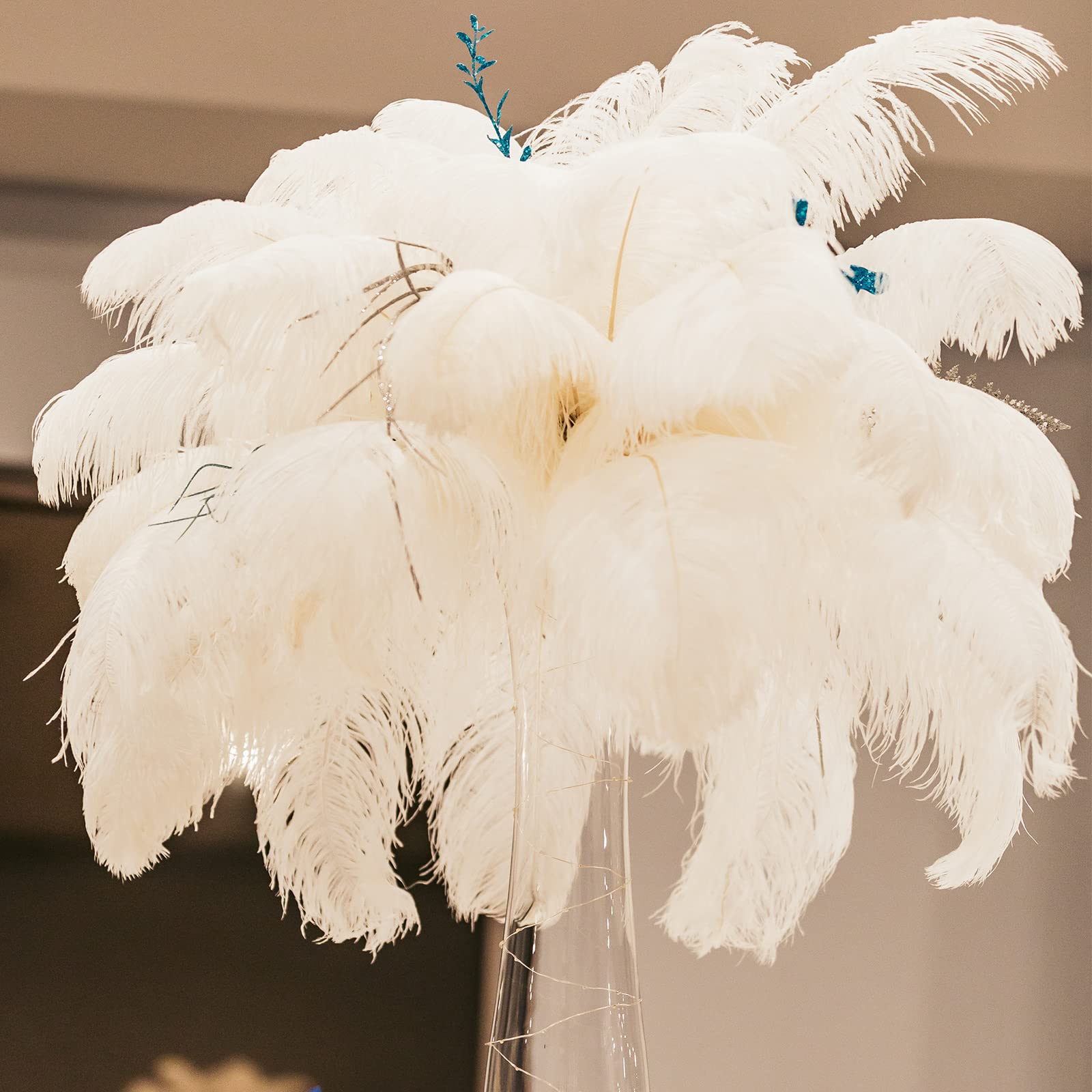 80 Pcs Large Natural Ostrich Feathers 14-16 Inch Bulk for DIY Crafts, Wedding Decor, Party Centerpieces, Vase Fillers | Perfect for Home Decor, Event Styling, and Floral Arrangements