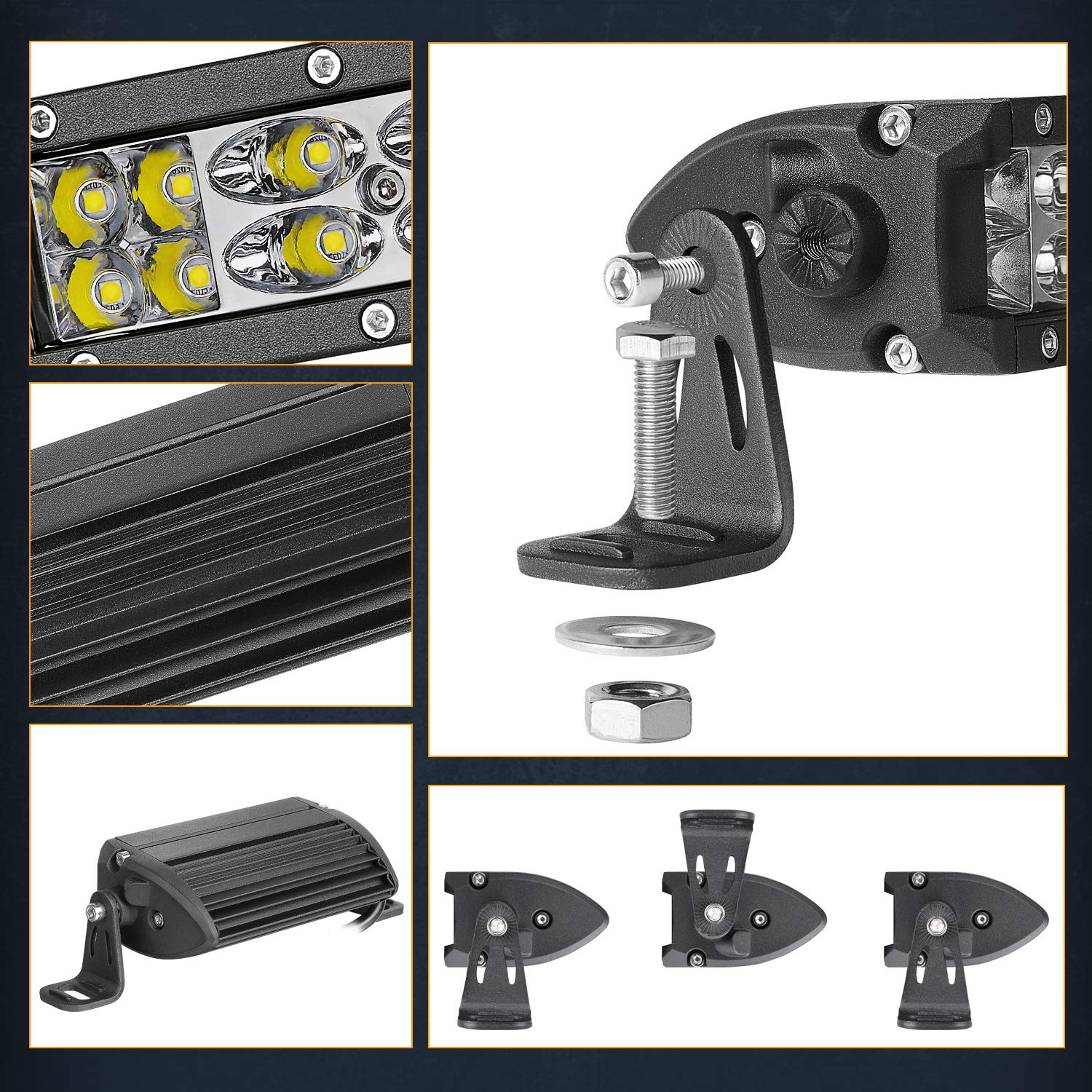 Nirider 2PCS 72W 5 Inch Slim LED Pods - Dual Row LED Light Bars with Spot Flood Combo for Off-Road Driving | Waterproof Work Lights for Trucks, Cars, SUVs, ATVs & UTVs | Perfect for Night Off-Roading, Camping & Emergency Lighting