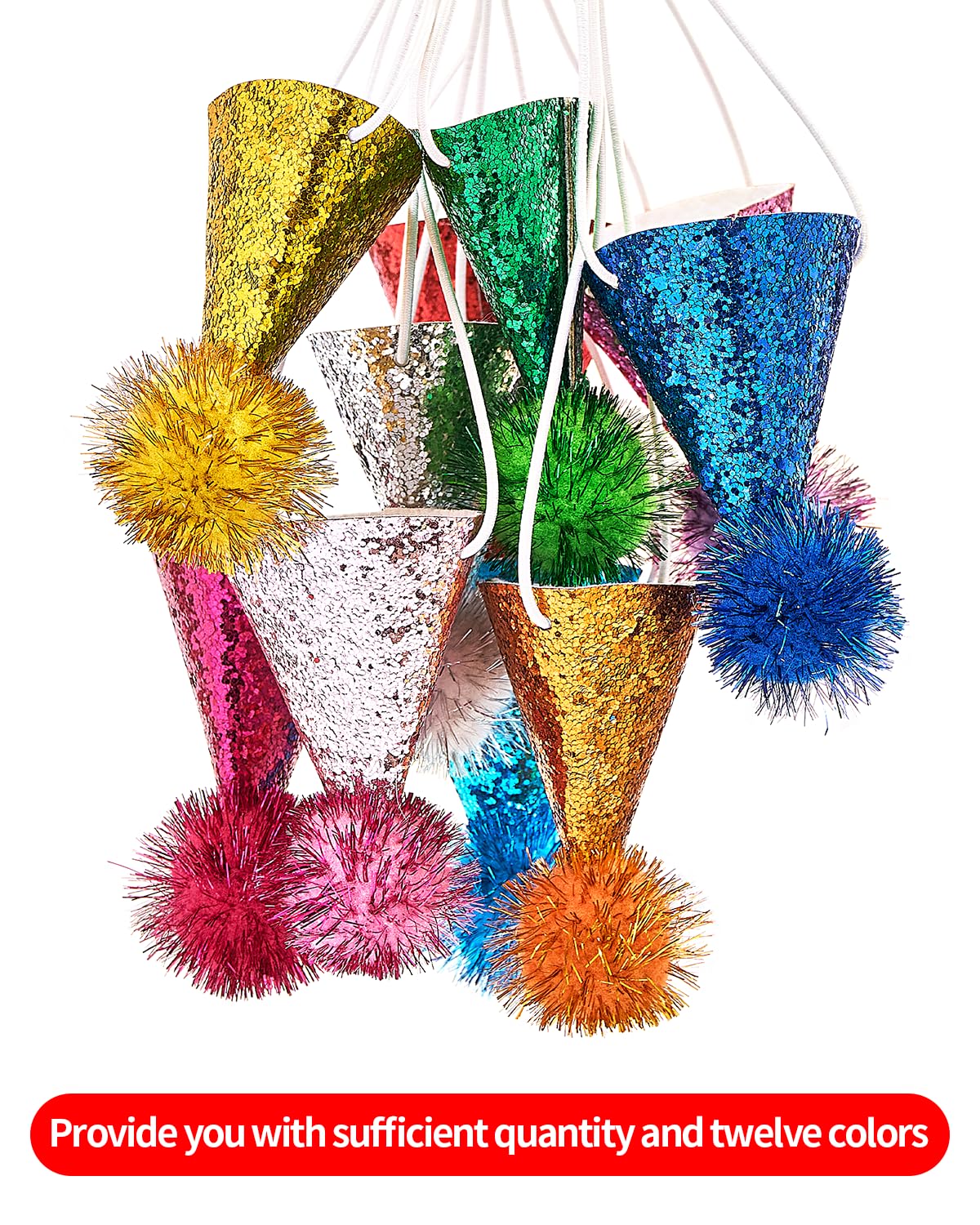 24 Pack Mini Pet Party Hats - Adjustable Small Dog & Cat Birthday Hats for Puppies & Kittens - Cute Holiday Costume Headbands for Pets - Perfect for Birthday Parties, Halloween & Christmas Celebrations