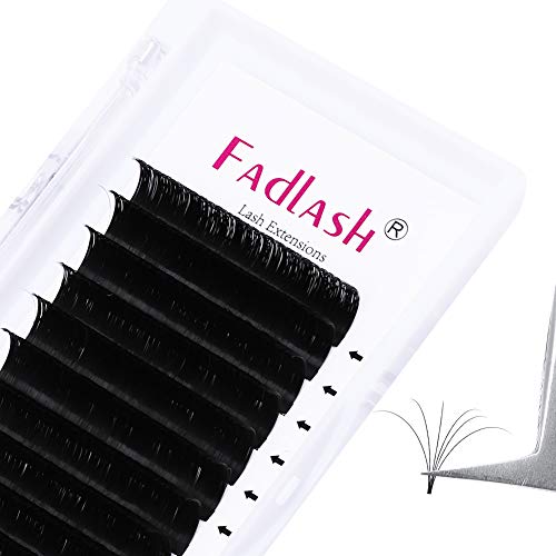 Premium Self-Fanning Eyelash Extensions - FADLASH Easy Fan Lashes in C/D/DD/L Curl | .03/.05/.07 Rapid Blooming Volume Lashes (0.07-DD, 19mm) | Perfect for Salon Professionals & DIY Lash Enthusiasts