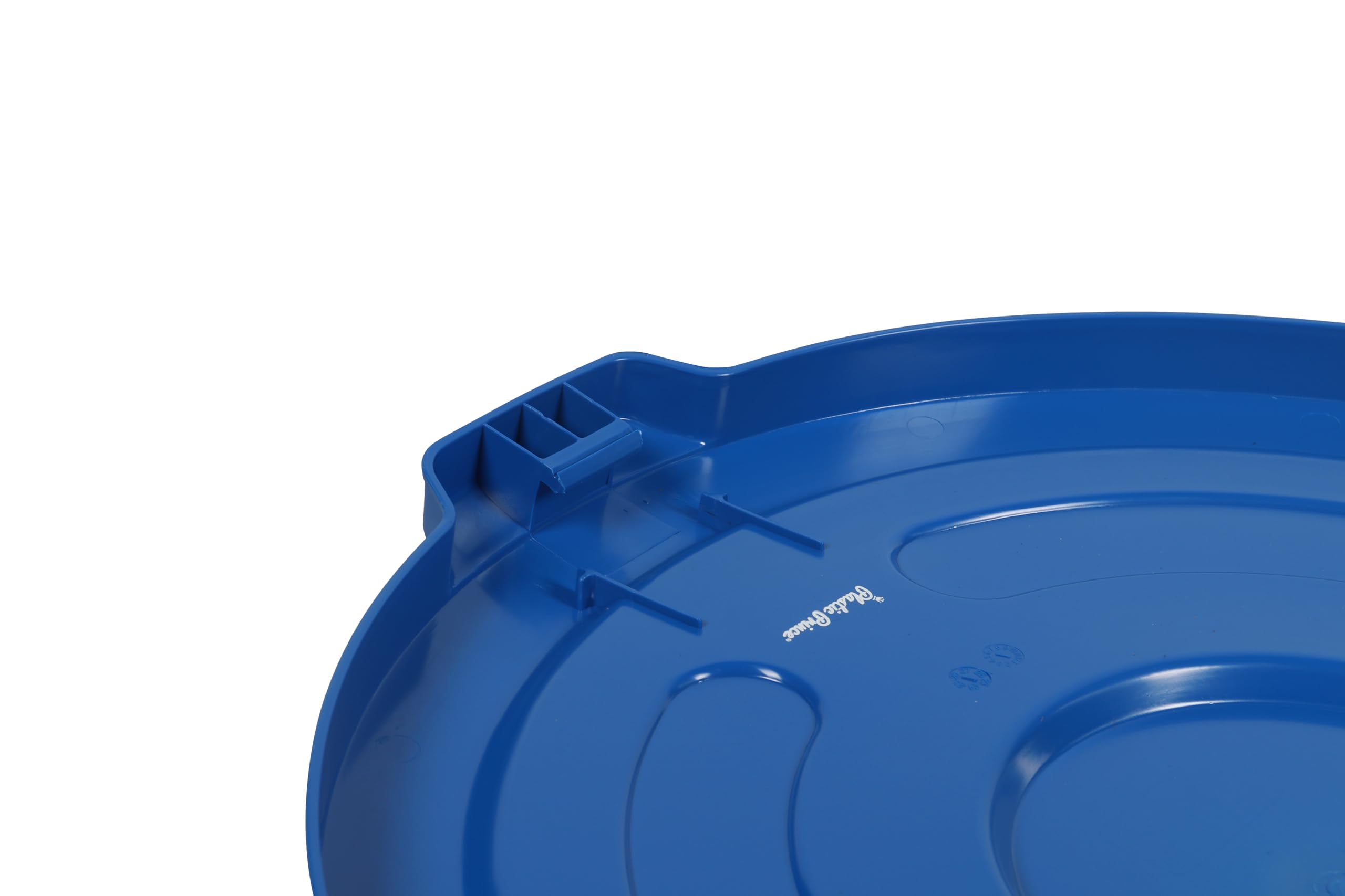 55 Gallon Round Trash Can Lid - Compatible with Plastic Prince Containers, Durable Blue Garbage Bin Cover for Outdoor, Garage & Commercial Use