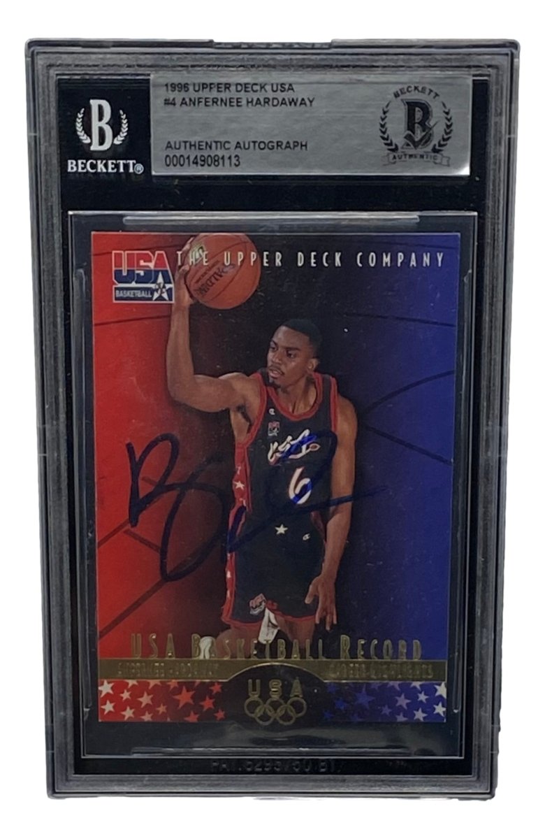Penny Hardaway Autographed 1996 Upper Deck USA #4 Basketball Card - PSA Graded, Rare Collectible for NBA Fans & Memorabilia Enthusiasts - Perfect for Display, Investment, or Gifting