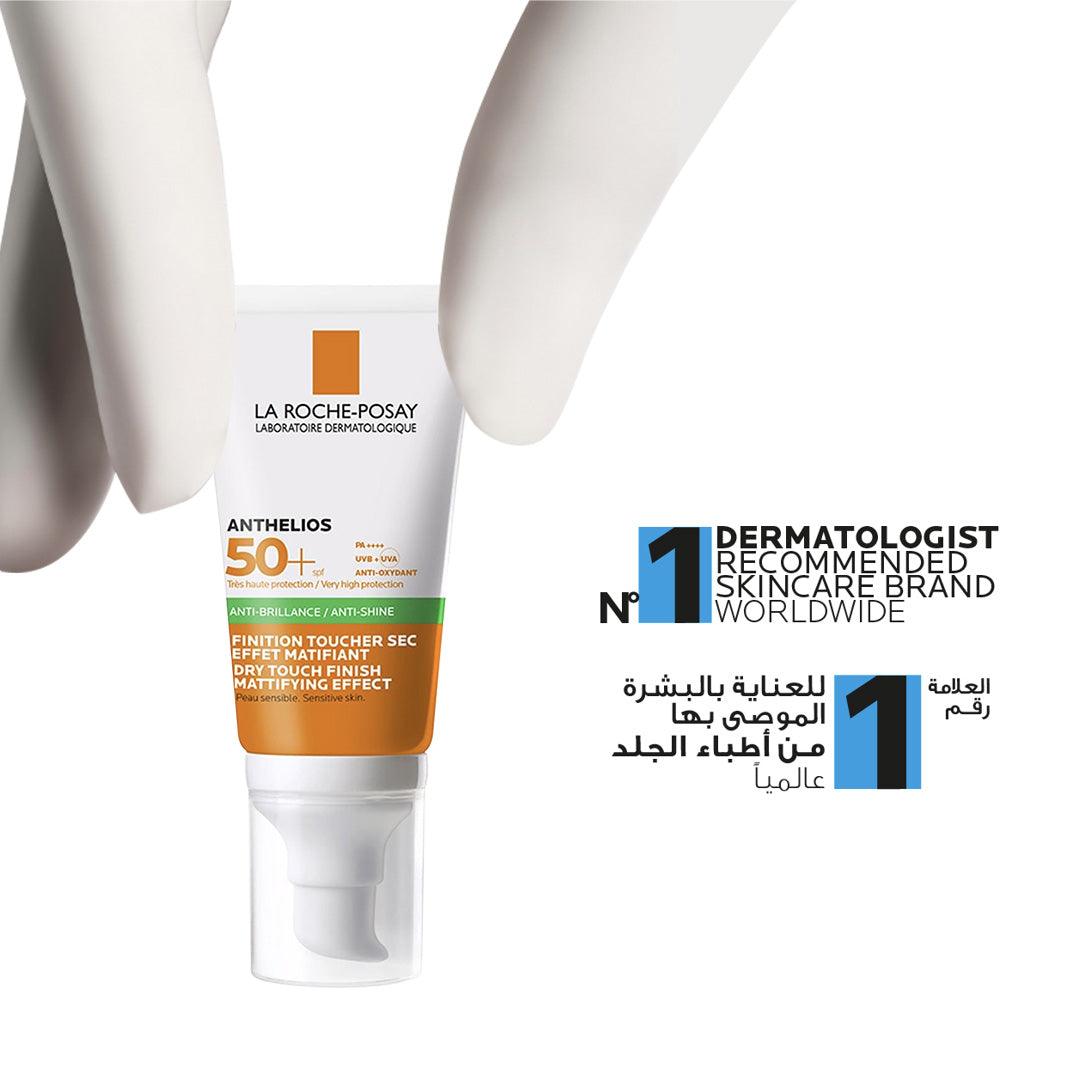 La Roche-Posay Anthelios XL Anti-Shine SPF50+ Dry Touch Gel Cream - Oil-Free, Fragrance-Free, Non-Greasy Sunscreen for Oily & Acne-Prone Skin | Perfect for Daily Use, Outdoor Activities & Beach Protection