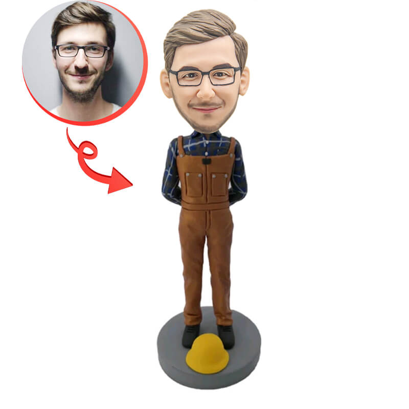 Custom Construction Worker Bobblehead - Personalized Figurine for Gifts, Office Decor & Construction Enthusiasts | Perfect for Birthdays, Retirement & Appreciation Gifts