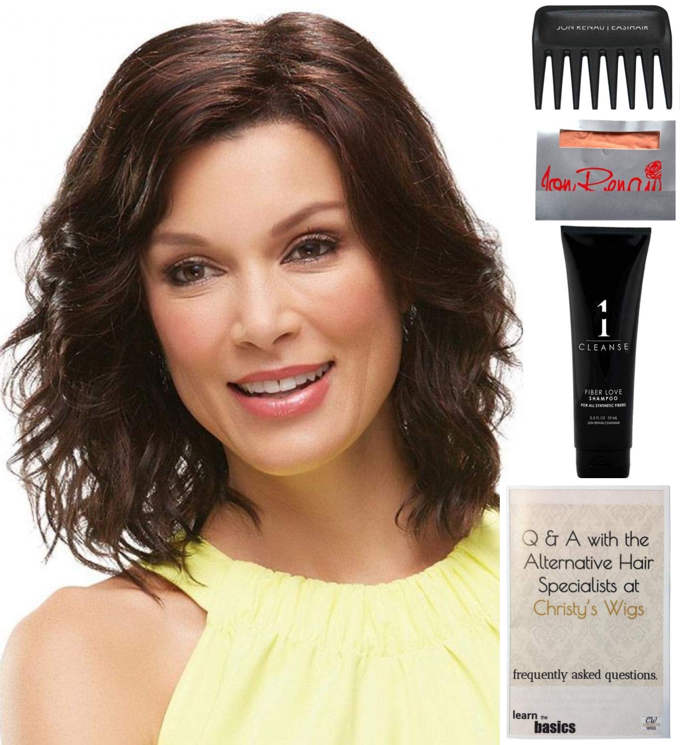Jon Renau Scarlett Large Cap Wig Bundle - 5 Items (Wig, Booklet, Travel Shampoo, Cap & Comb) Color 10RH16 - Perfect for Travel, Cosplay & Hair Loss Solutions