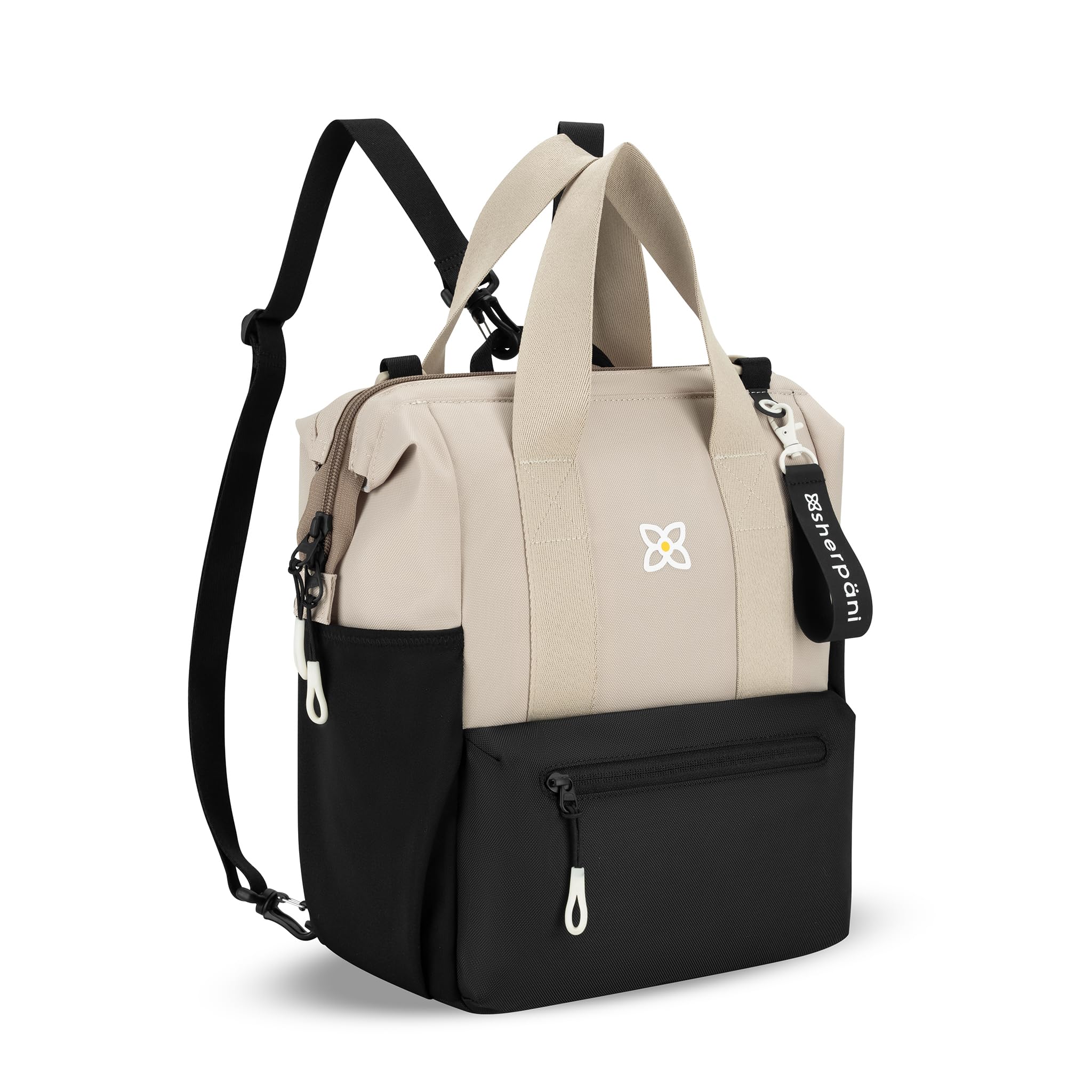 Sherpani Dispatch Convertible Backpack Tote for Women - Travel Laptop Backpack & Crossbody Bag, Fits 14 Inch Laptop (Con Leche) - Perfect for Work, Commute & Weekend Getaways