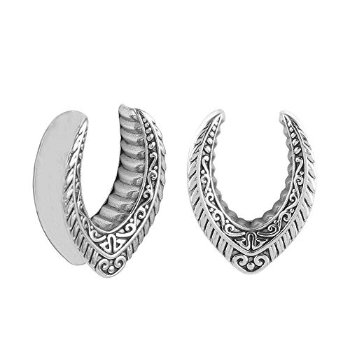 Casvort 2 PCS 8mm-25mm Hypoallergenic 316L Stainless Steel Snake Vintage Saddle Plugs - Ear Gauges, Tunnels, Piercing Expanders for Stretching - Body Jewelry for Men & Women - Perfect for Daily Wear, Parties & Alternative Fashion