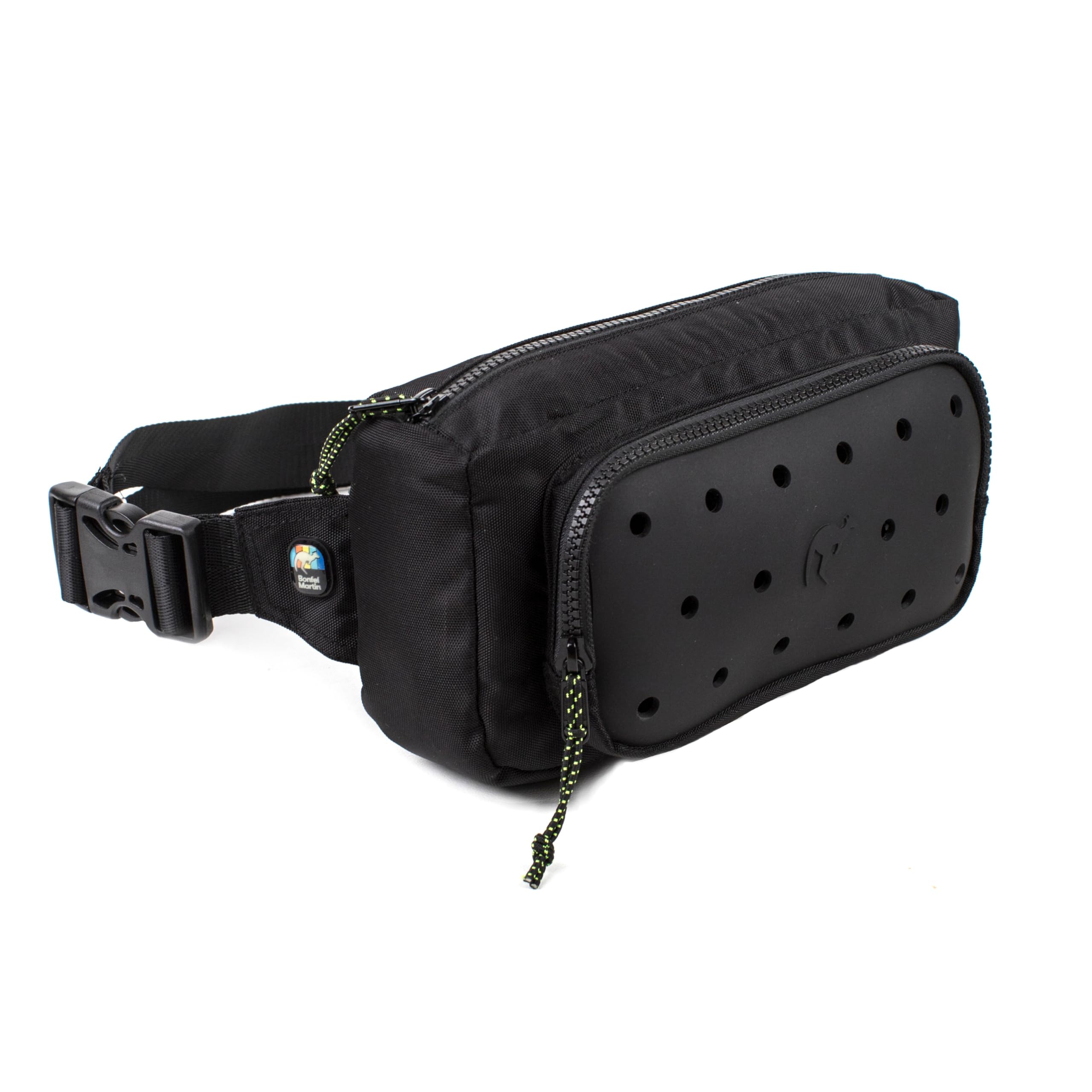 Insulated Waist Pack for Women & Men - Adjustable Fanny Pack with Custom Charm Panel - Unisex Crossbody Bag for Travel, Hiking, Gym - Fashionable Hip Pack (Black) - Perfect for Outdoor Adventures, Workouts & Daily Use