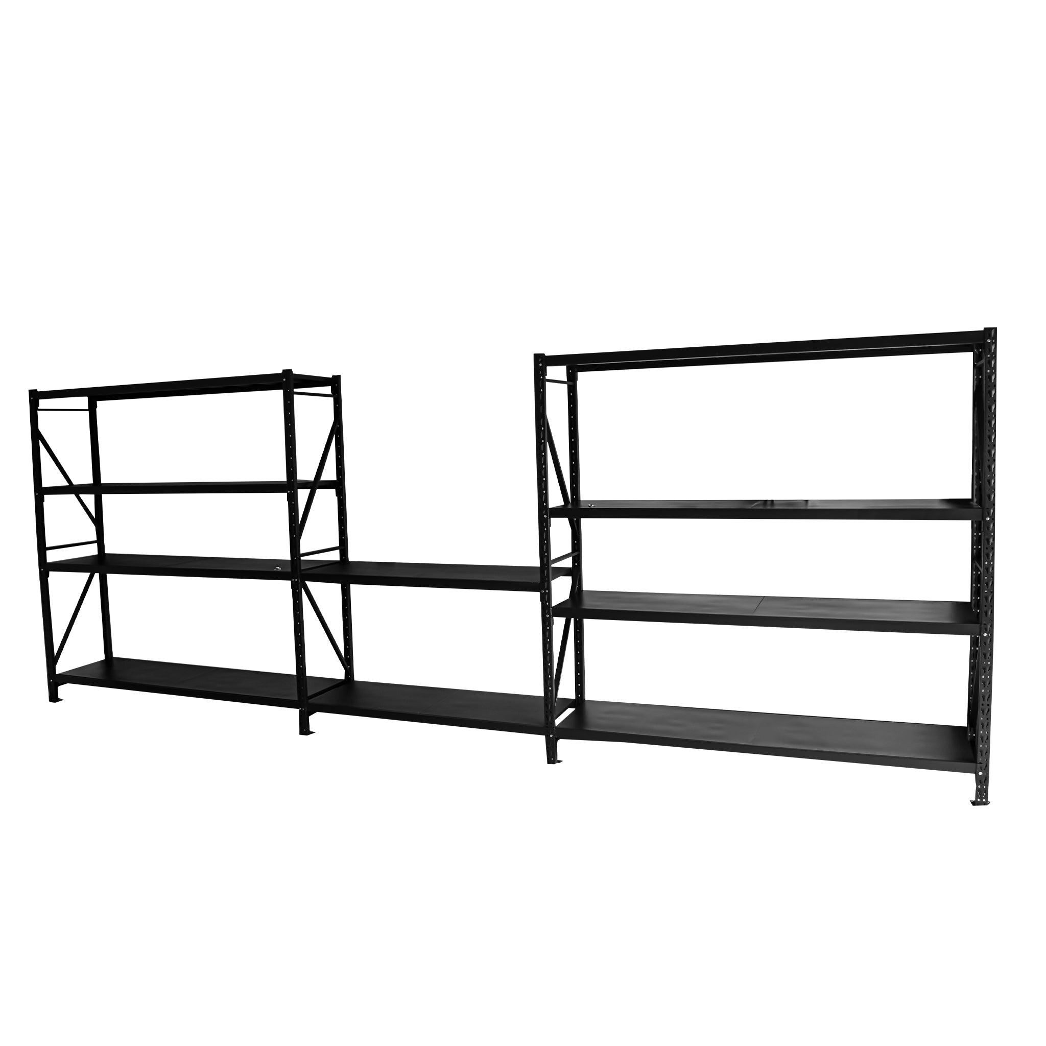 5.5m x 1.8m x 0.5m Heavy Duty Industrial Shelving Unit with Workstation - 1500KG Capacity for Warehouse Storage & Organization