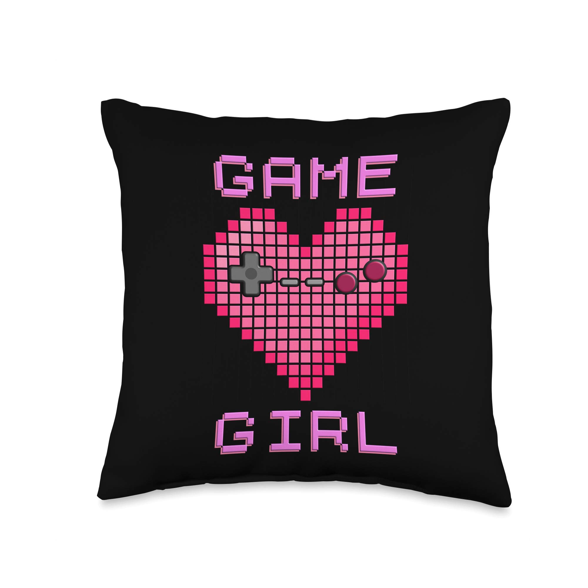 Retro Gaming Pixel Heart Controller Throw Pillow - 16x16 Inch Multicolor Cushion for Gamers, Video Game Lovers & Home Decor - Perfect for Gaming Rooms, Couches & Gifts