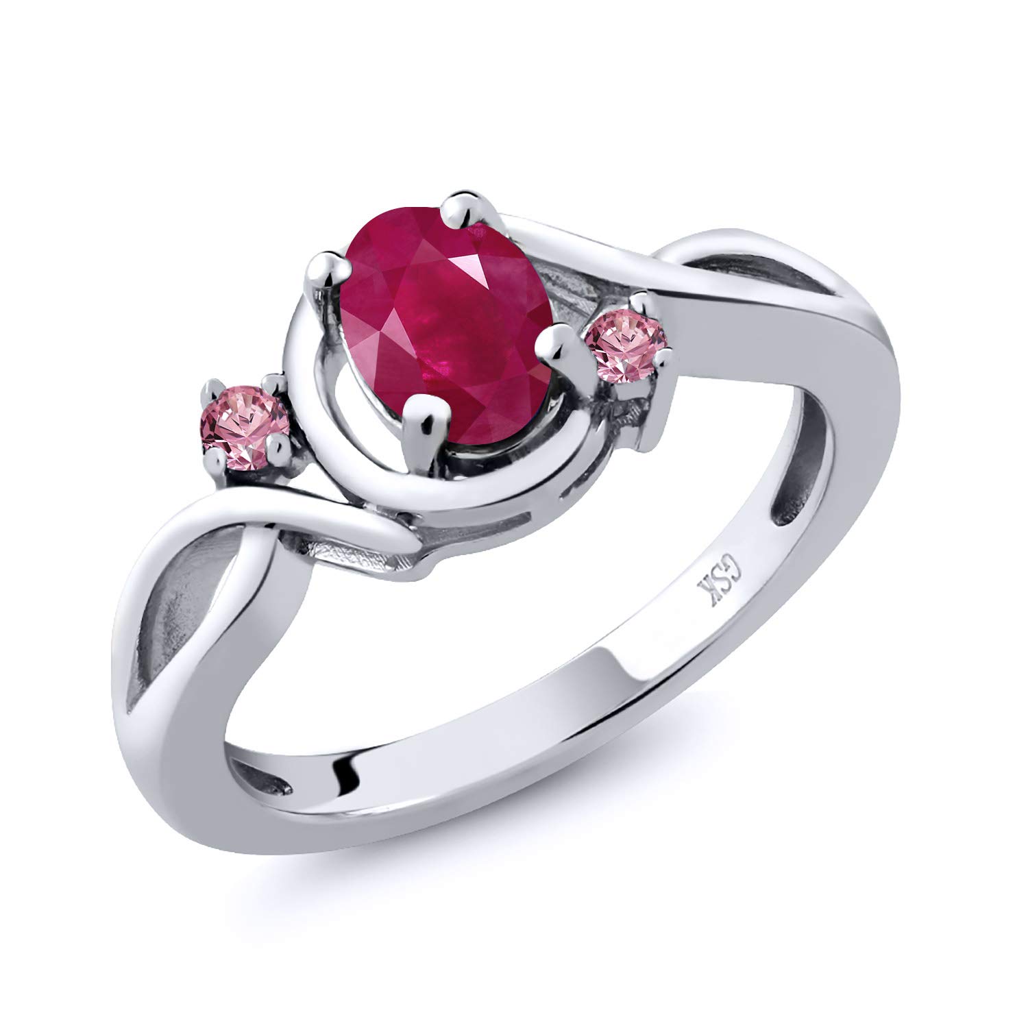 1.08 Ct Oval Red Ruby Pink Lab-Grown Diamond Ring in 925 Sterling Silver for Women | Elegant Jewelry for Engagement, Wedding & Special Occasions