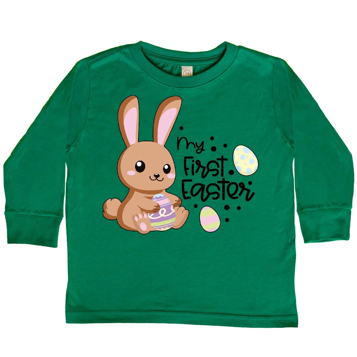 My 1st Easter with Brown Bunny - Cute Easter Toddler Long Sleeve T-Shirt for Boys & Girls - Perfect for Easter Egg Hunts & Family Photos