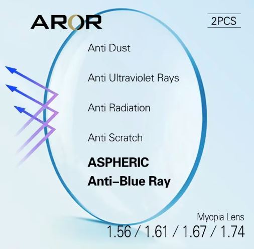 Aror Single Vision Clear Anti Blue Light Glasses for Computer & Digital Screen Protection - Reduce Eye Strain & Fatigue for Work, Gaming, and Reading