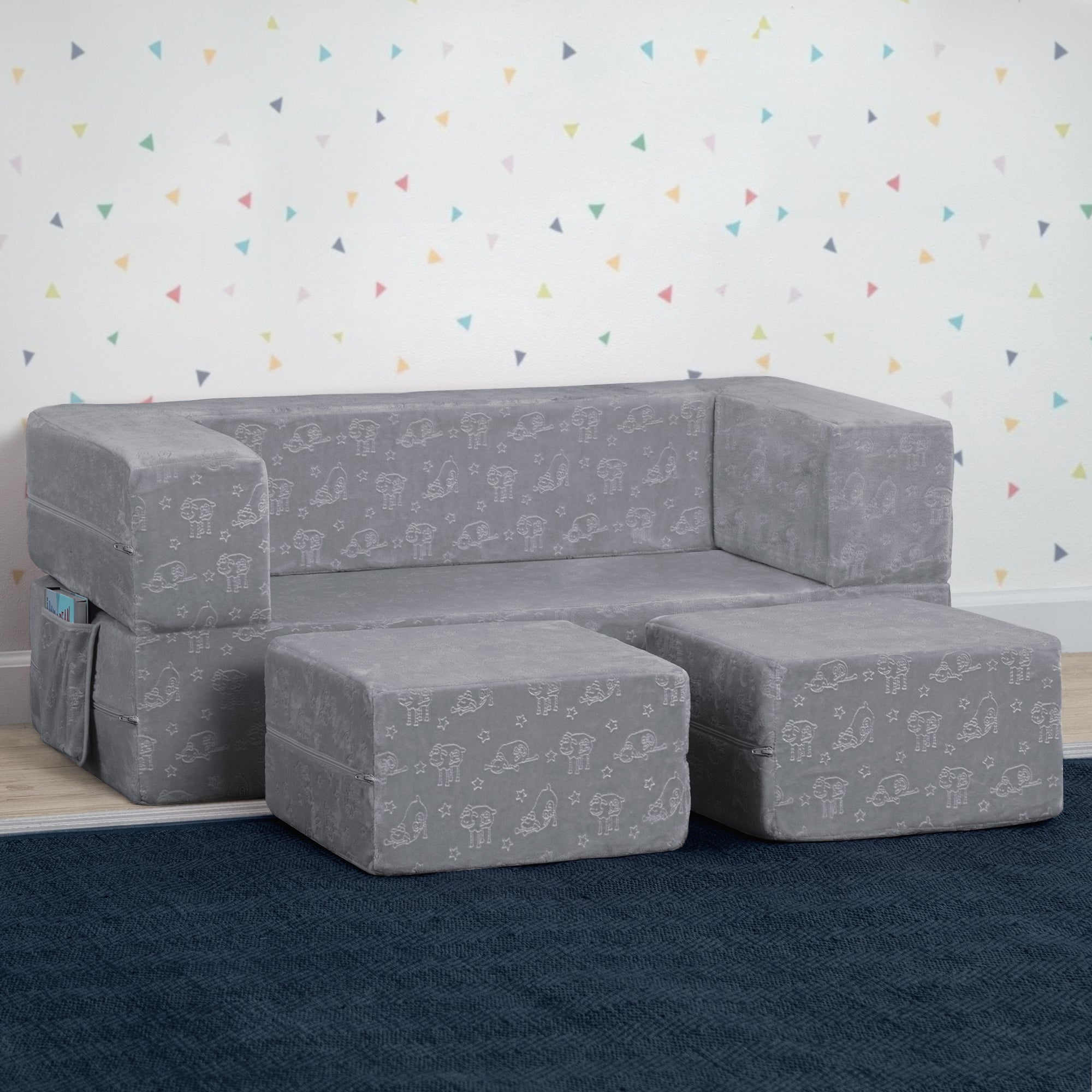 Serta Perfect Sleeper Convertible Sofa Bed and Play Set - 3-in-1 Multi-Functional Furniture for Small Spaces, Guest Room & Kids Play Area