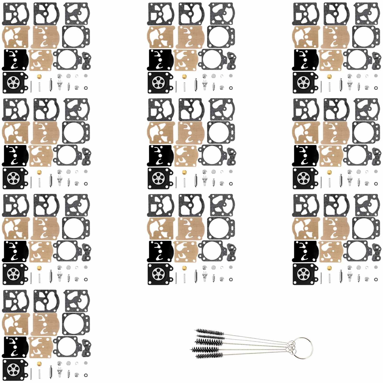 10-Pack K20-WAT Carburetor Rebuild Kit for Poulan WA/WT Series, Echo CS-260W/CSV-3900 & Models 280-510, 3000-452 - Compatible with Chainsaws, Trimmers & Outdoor Power Equipment